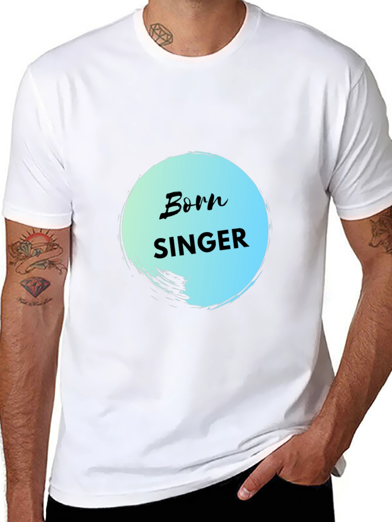 Born Singer Black Cotton Graphic Tee