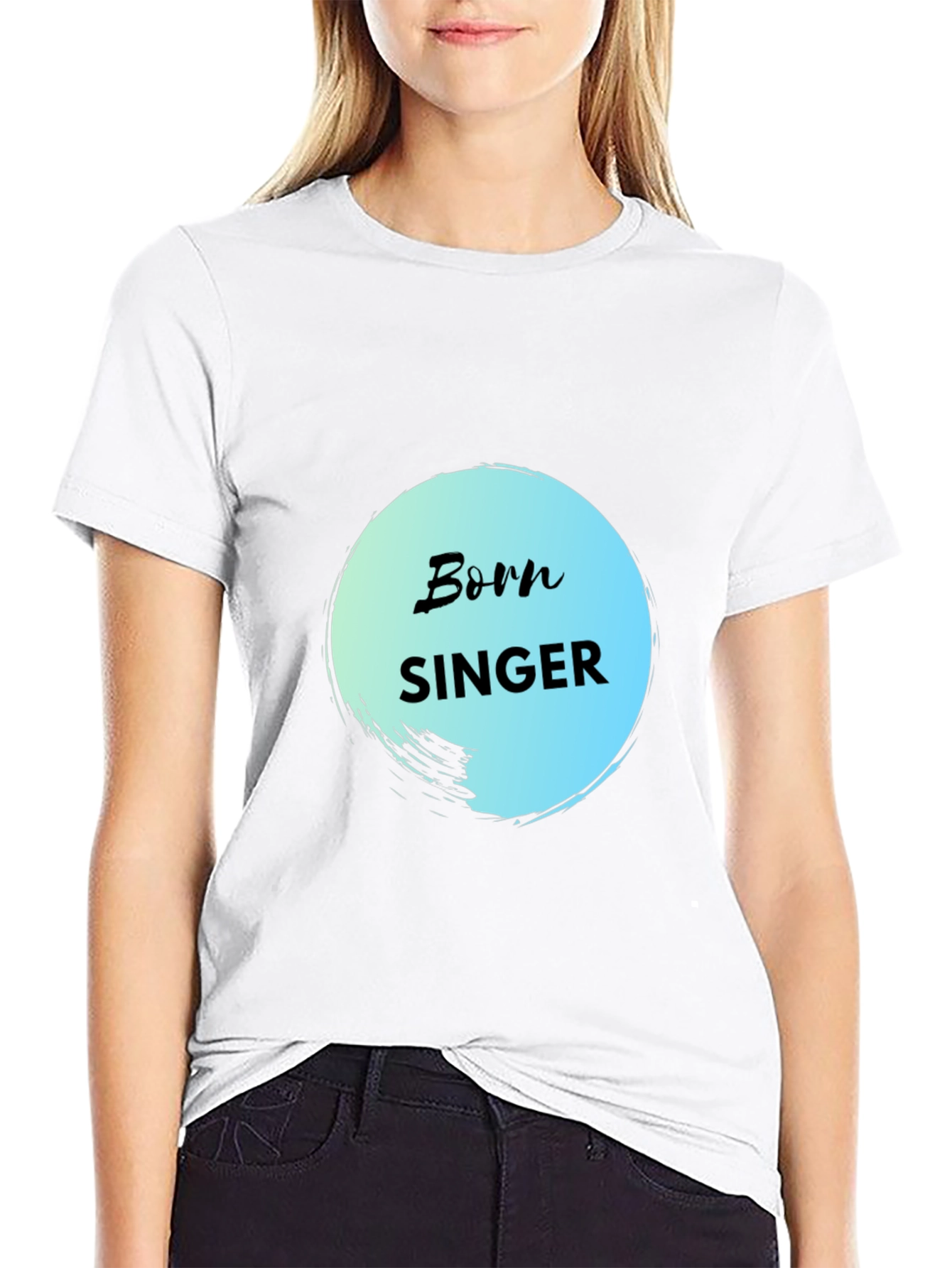 Born Singer Black Cotton Graphic Tee