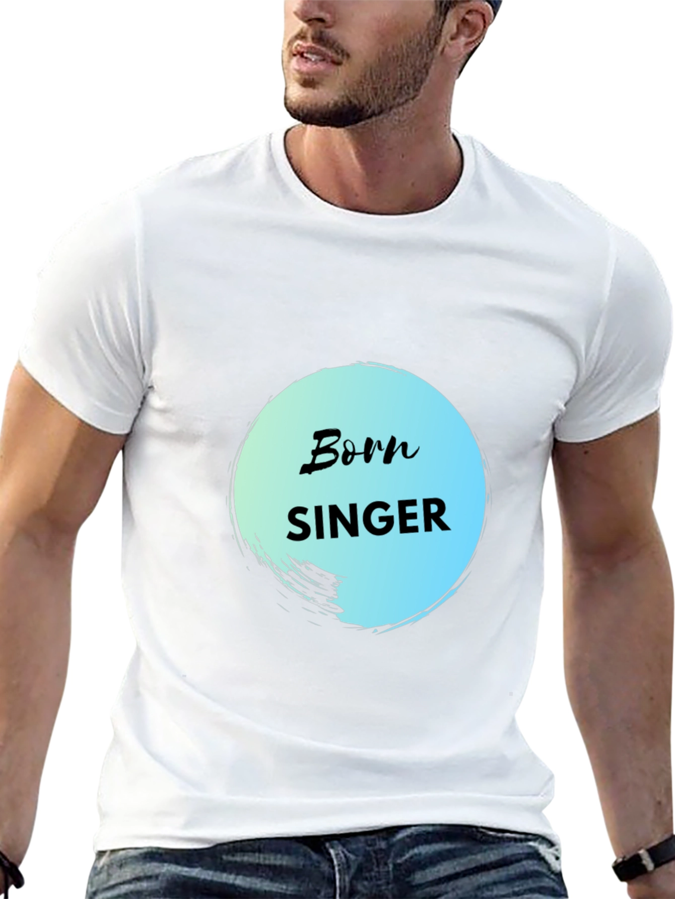 Born Singer Black Cotton Graphic Tee