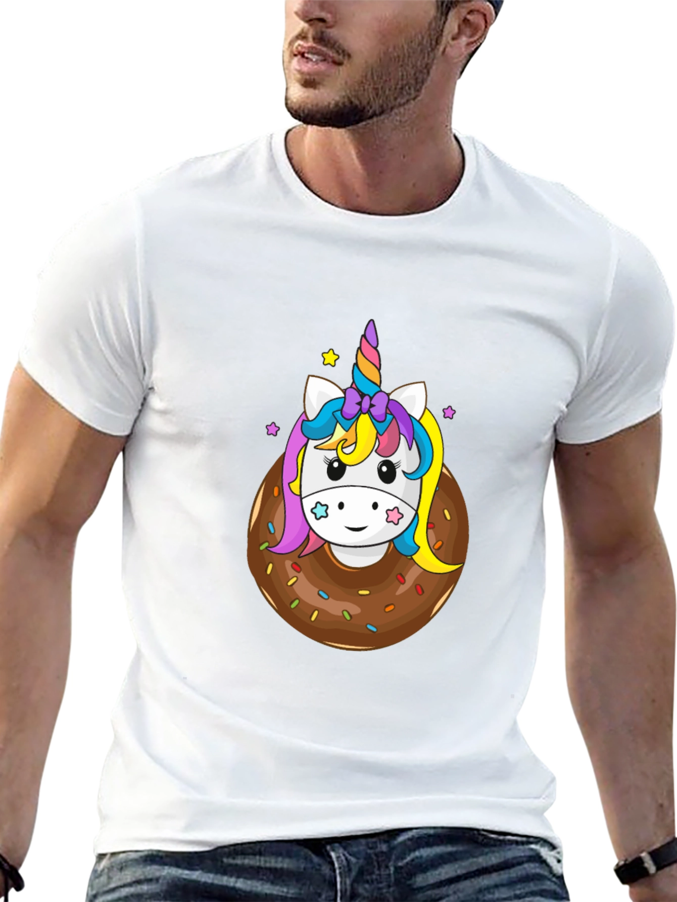 Unicorn Donut Graphic Tee - Black