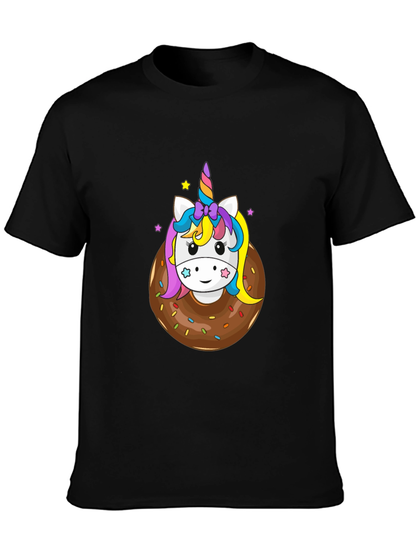 Unicorn Donut Graphic Tee - Black