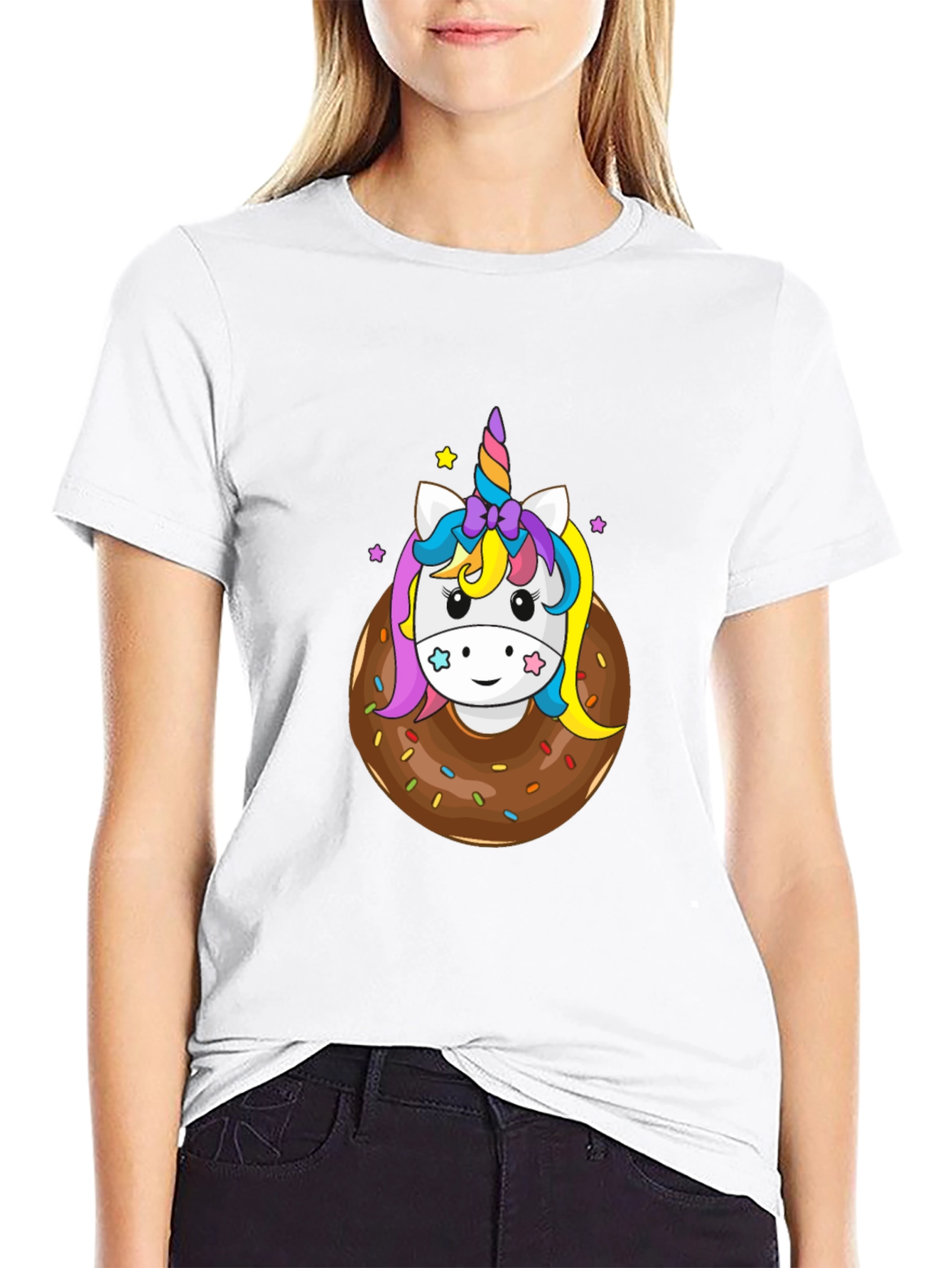 Unicorn Donut Graphic Tee - Black