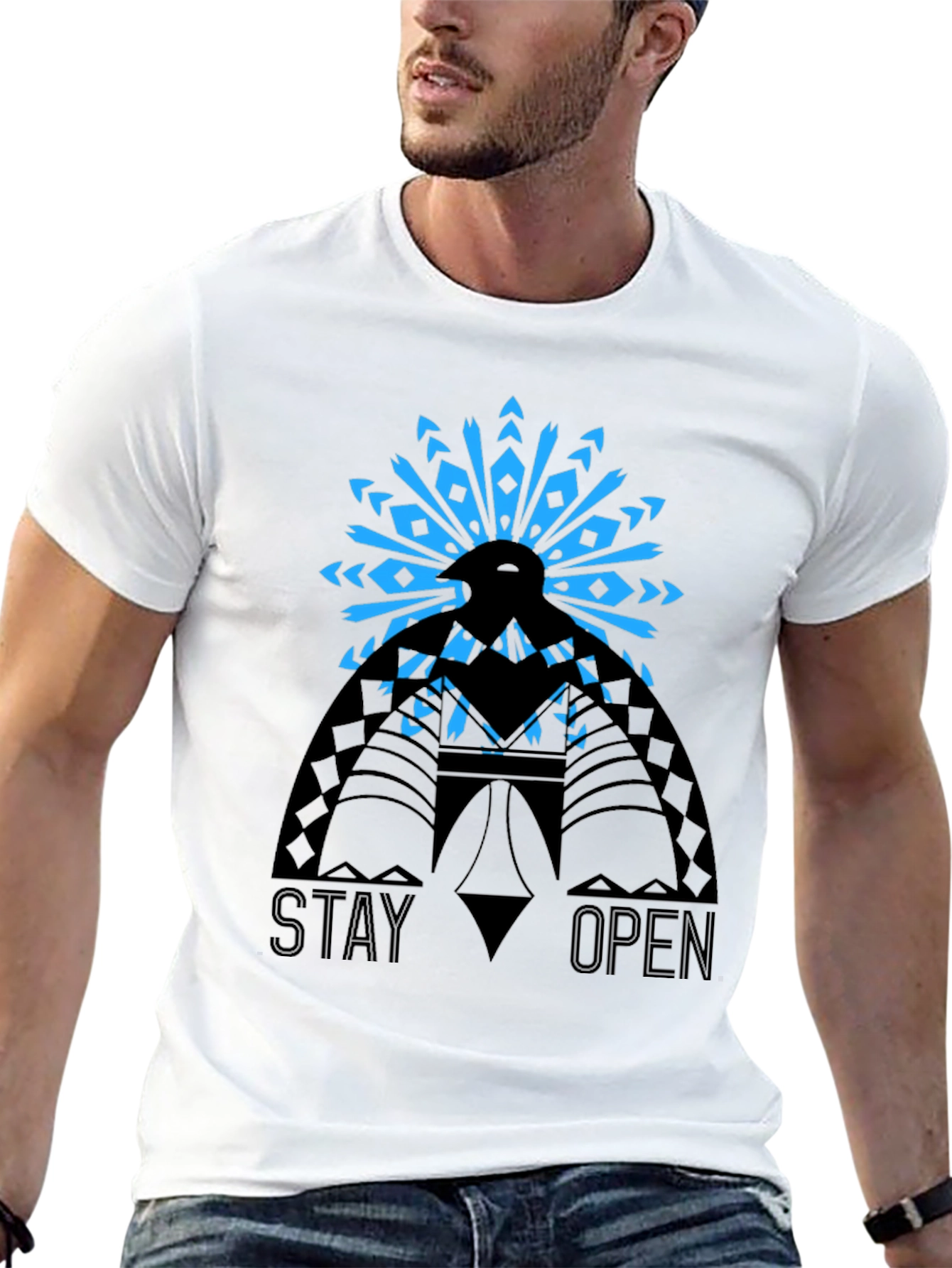 Stay Open Graphic Tee - Black