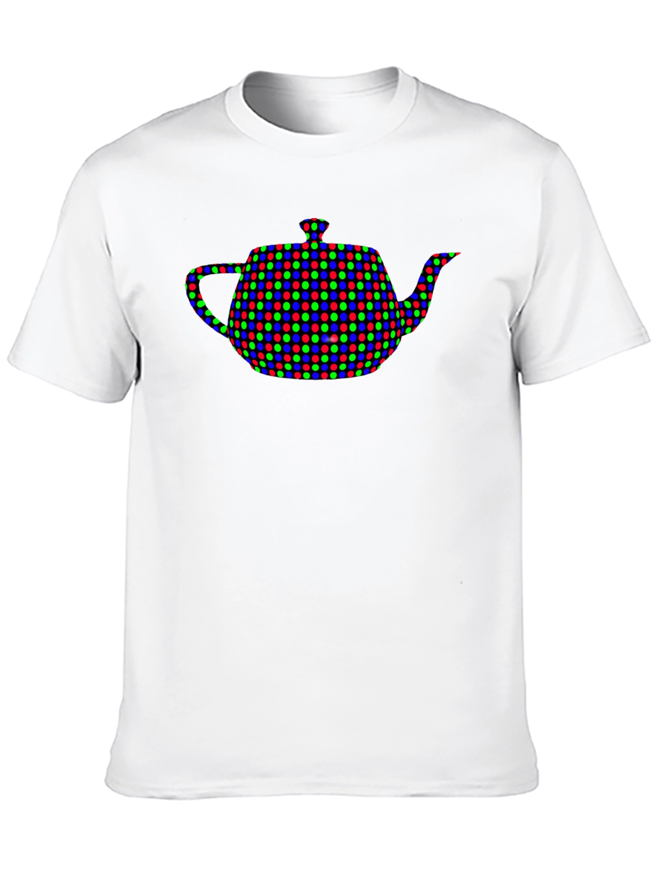 Teapot Dot Pattern Black T-Shirt