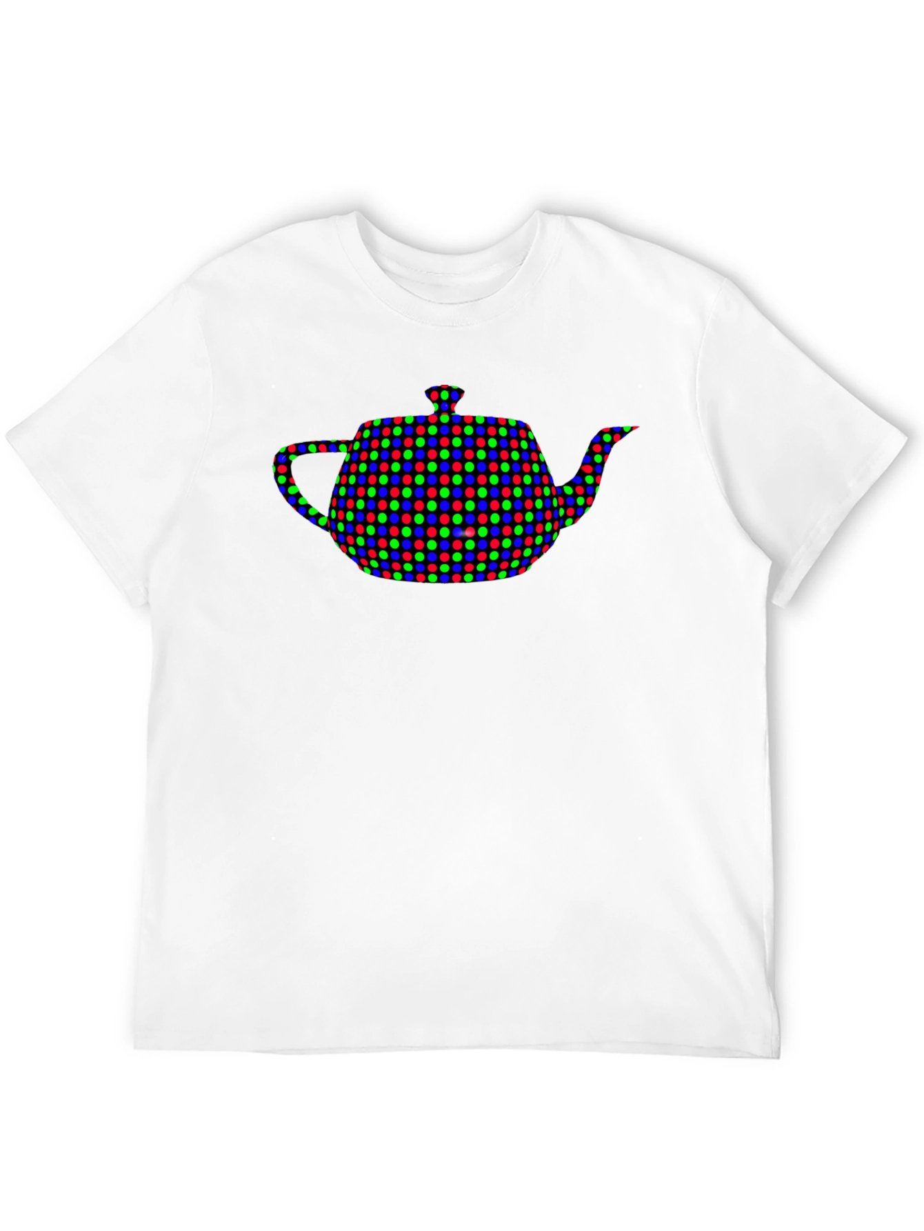 Teapot Dot Pattern Black T-Shirt