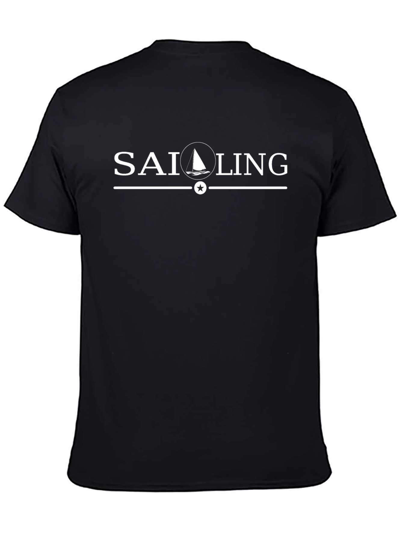 Sailing Graphic Tee - Black Cotton Blend