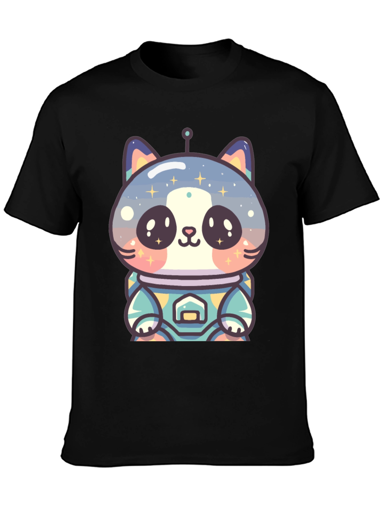Astronaut Cat T-Shirt - Black Unique Design