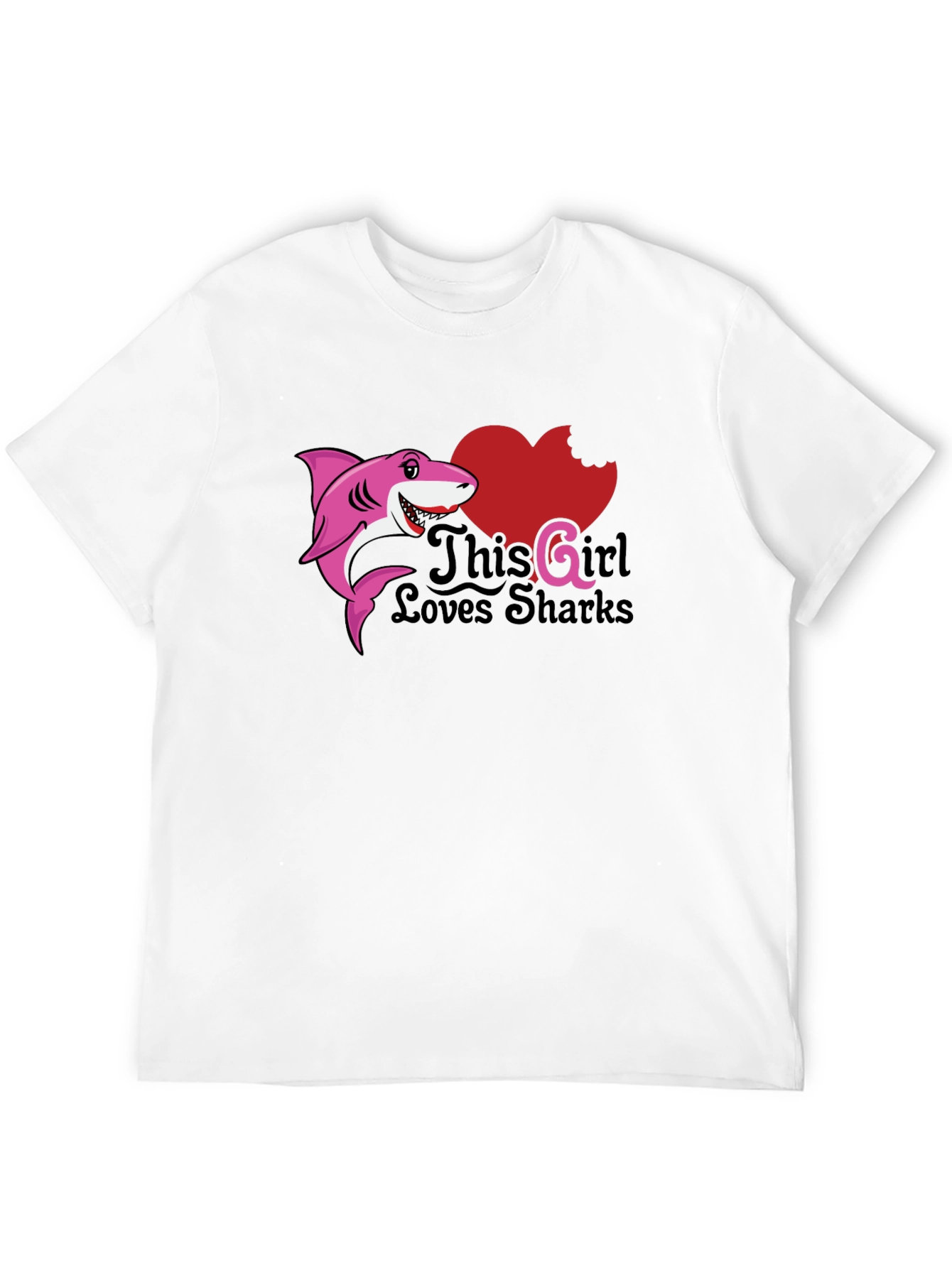 Girl Loves Sharks Graphic T-Shirt - Fun Novelty Tee
