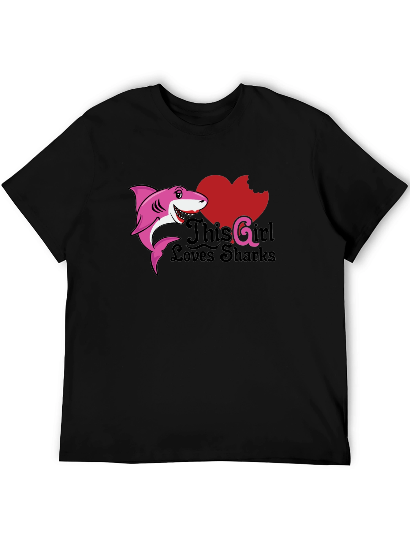 Girl Loves Sharks Graphic T-Shirt - Fun Novelty Tee