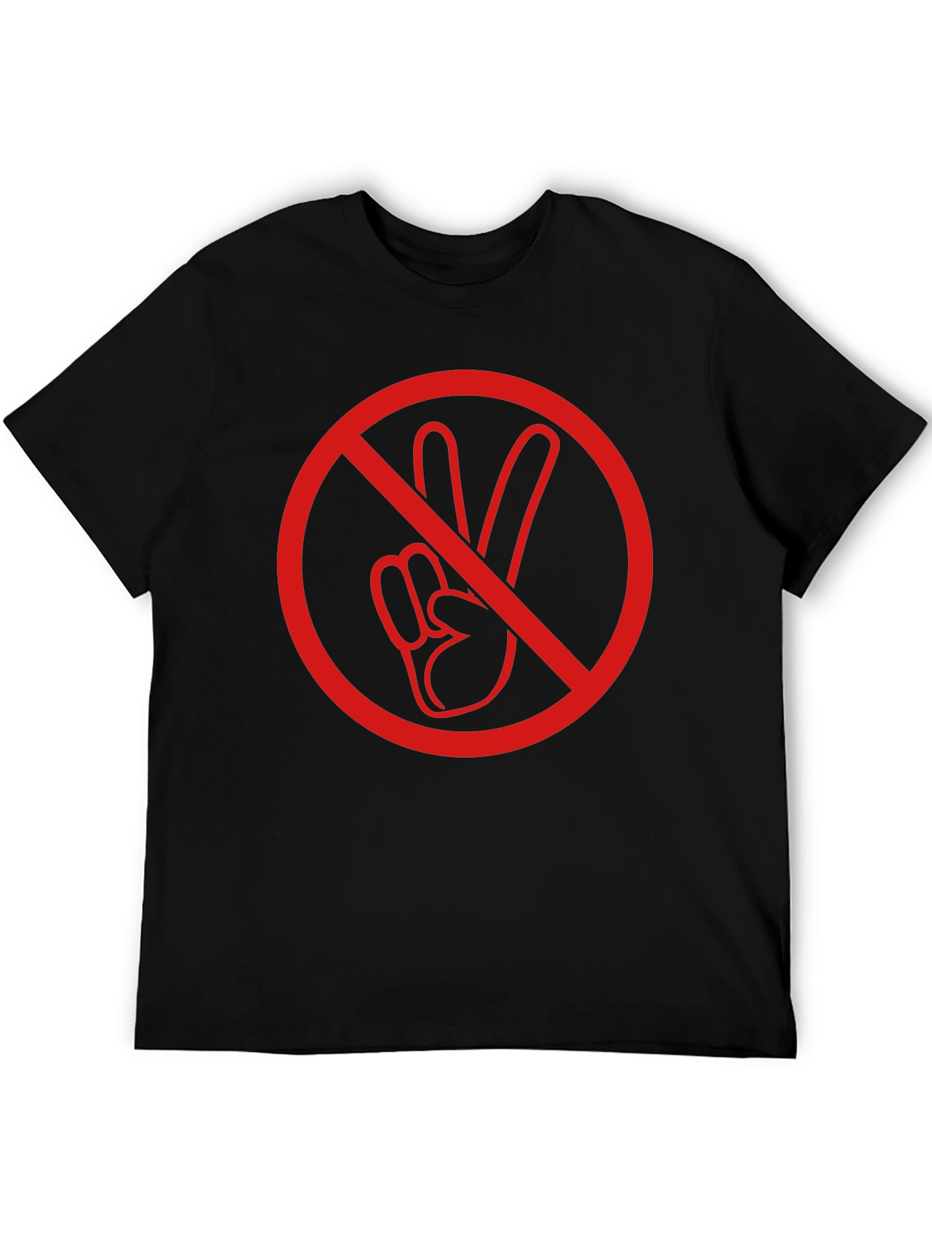No Peace Sign Graphic T-Shirt - Black