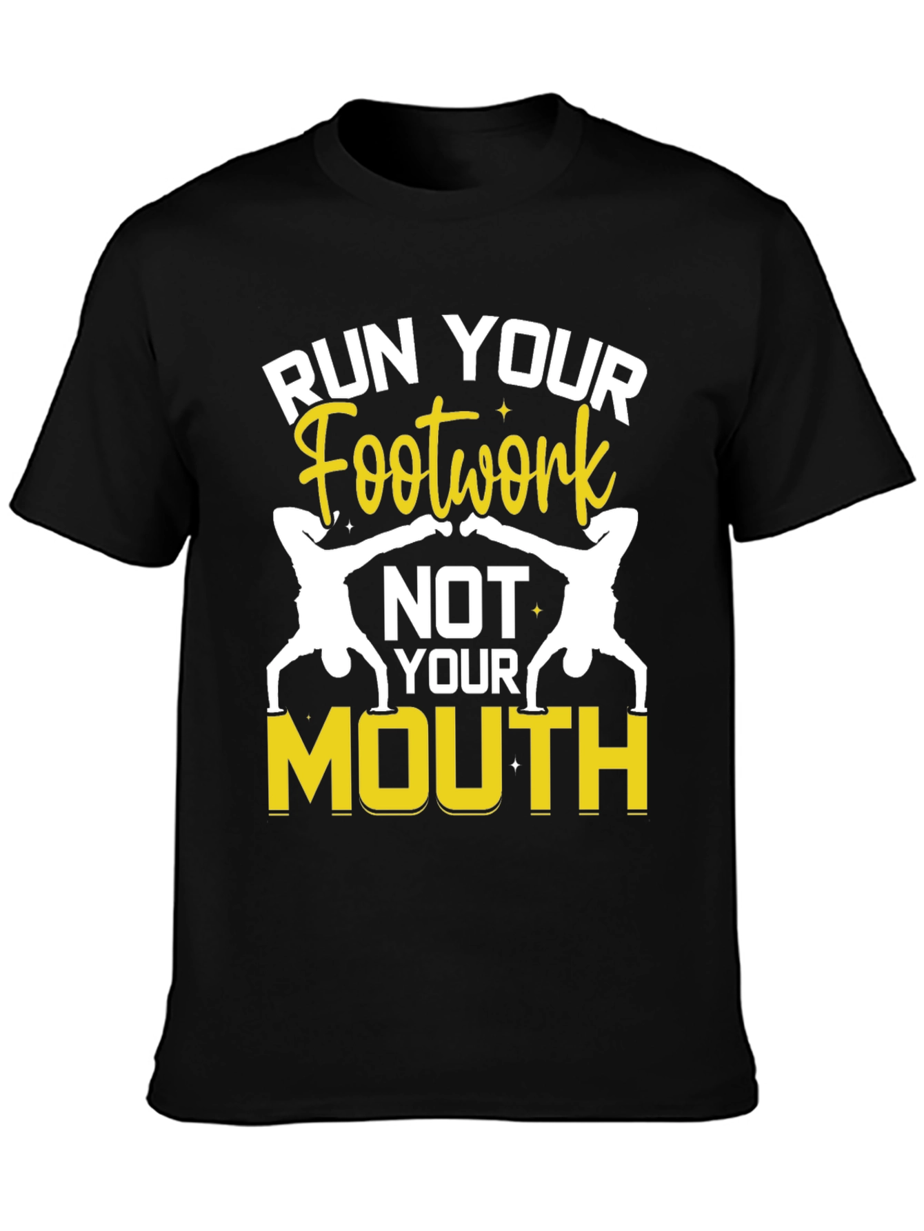 Run Your Footwork Black Graphic Tee