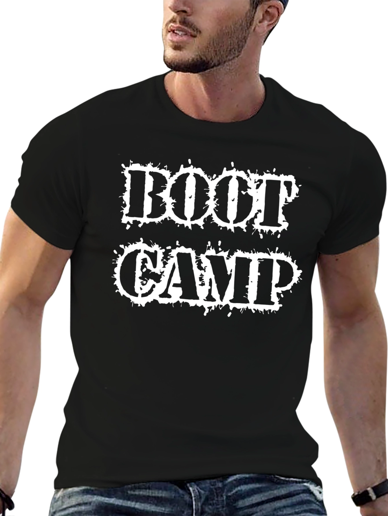 Boot Camp Graphic Tee - Black Cotton T-Shirt