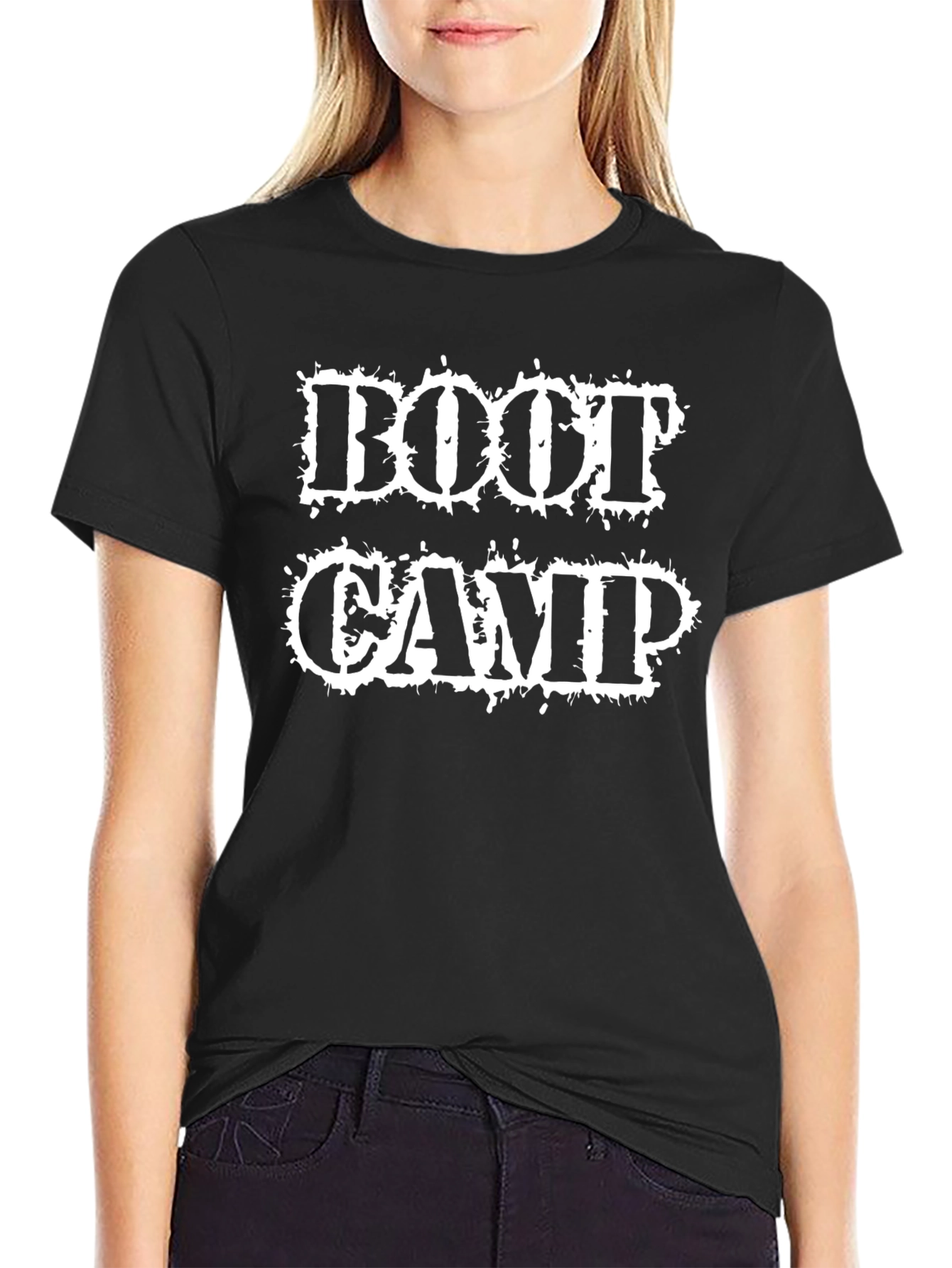 Boot Camp Graphic Tee - Black Cotton T-Shirt