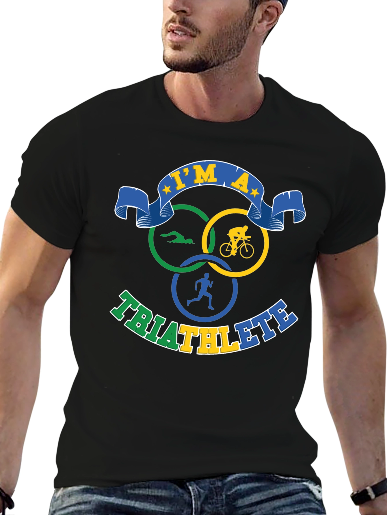 Triathlete T-Shirt: Swim Bike Run Design
