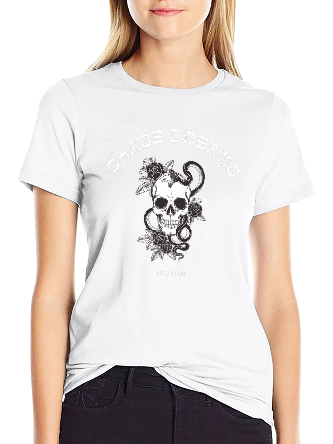 Chase Dreams Skull Graphic T-Shirt