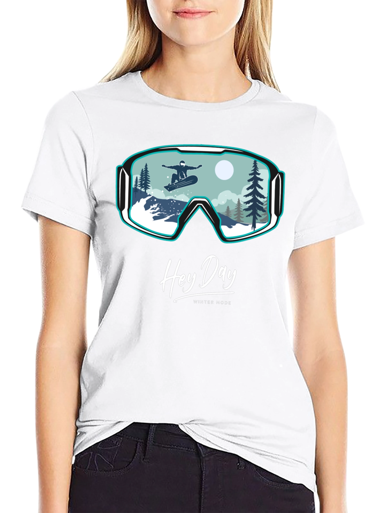 Winter Mode Graphic Tee - Hey Day Snowboard Design
