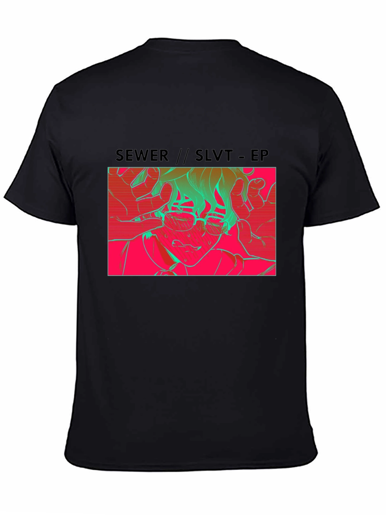 SEWER//SLVT-EP Graphic Print Black T-Shirt