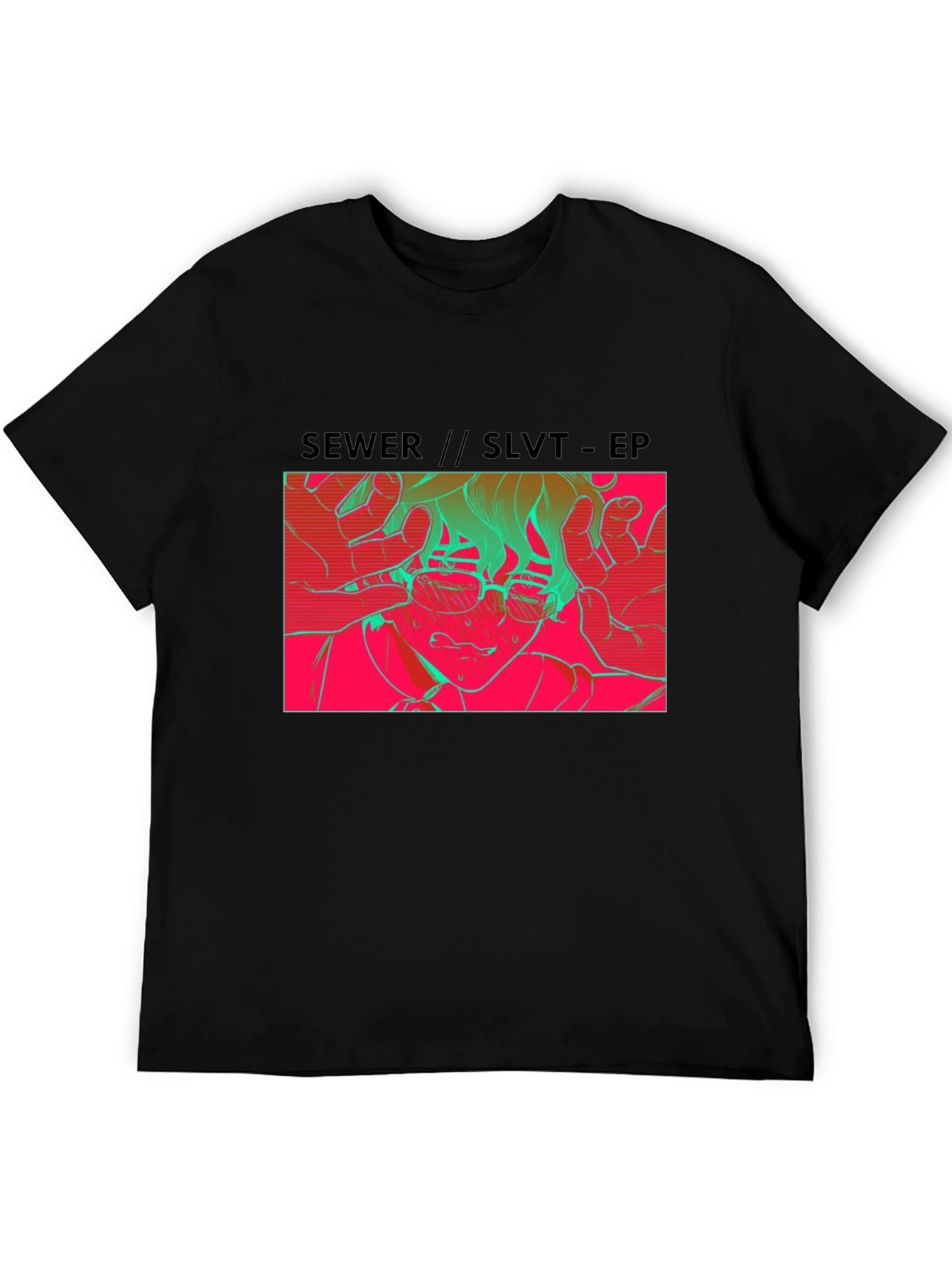 SEWER//SLVT-EP Graphic Print Black T-Shirt