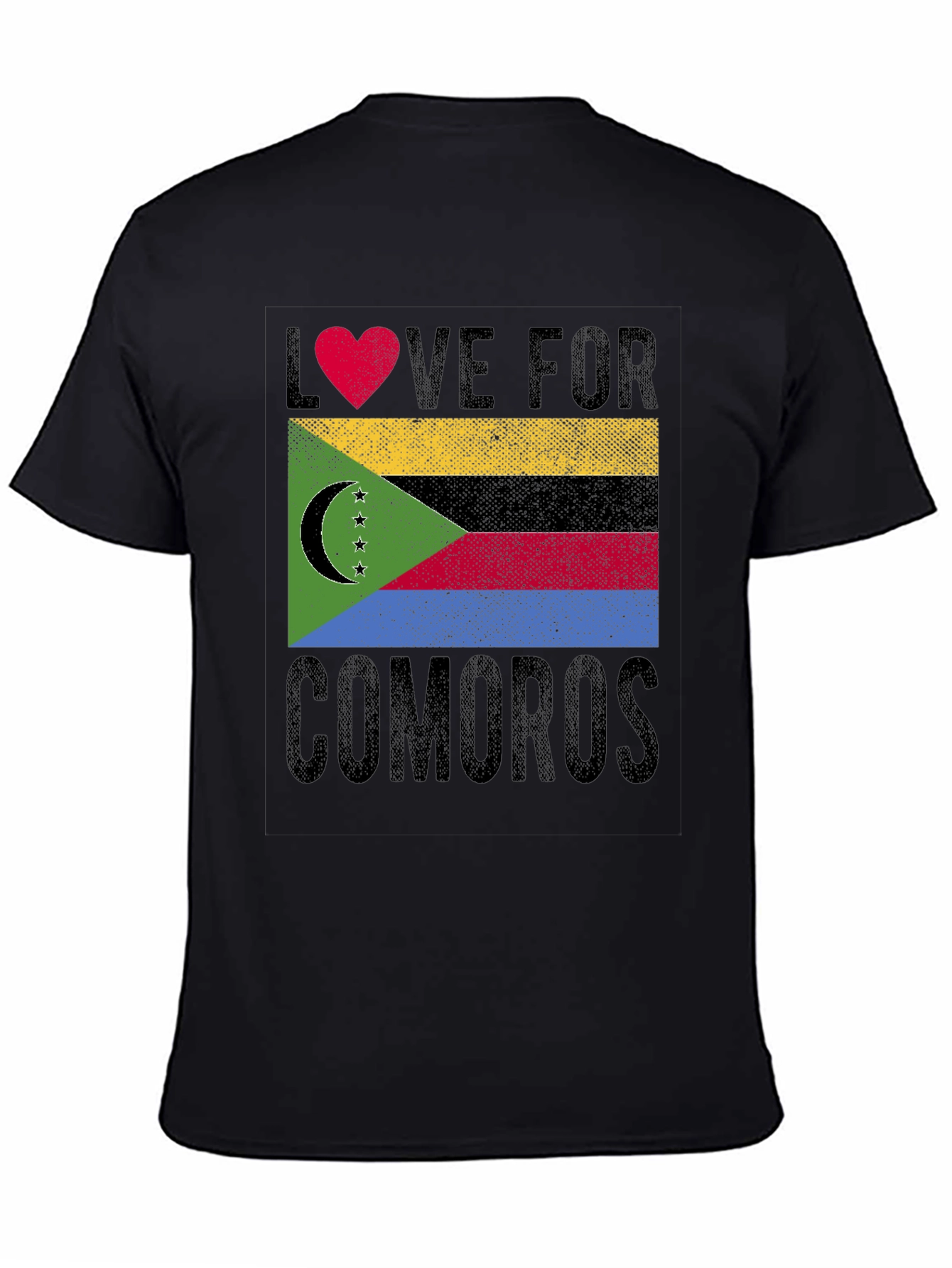 Comoros Flag Heart Love Graphic T-Shirt