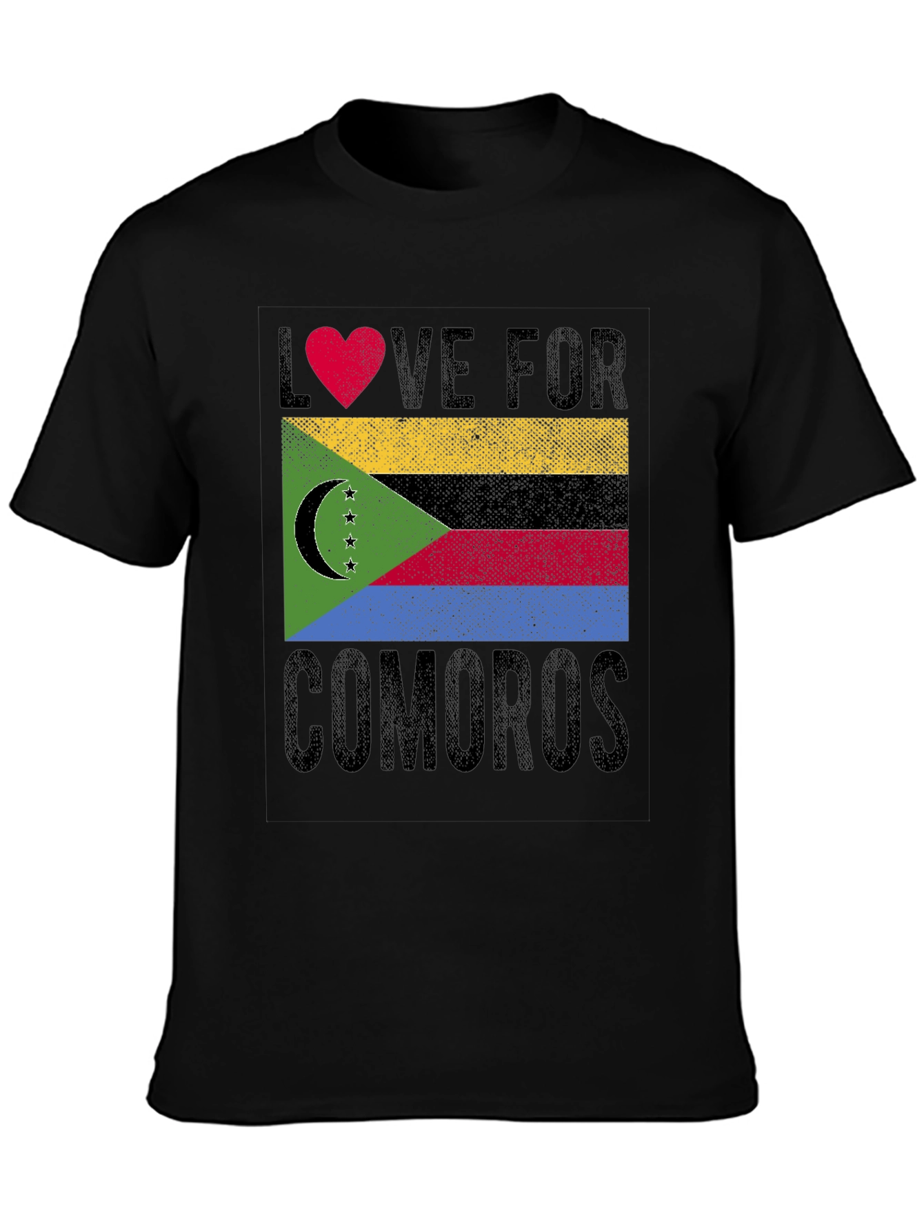 Comoros Flag Heart Love Graphic T-Shirt
