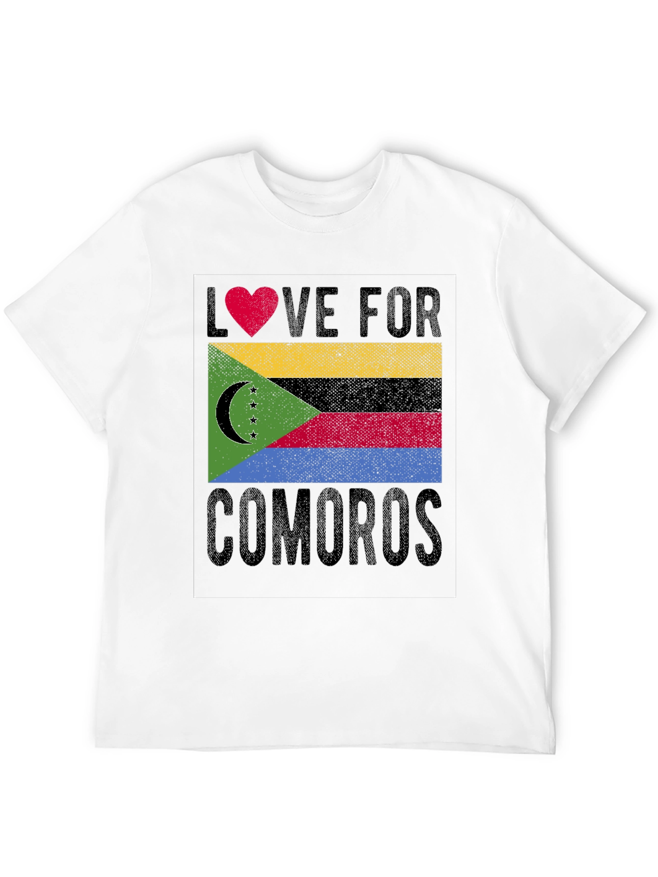 Comoros Flag Heart Love Graphic T-Shirt
