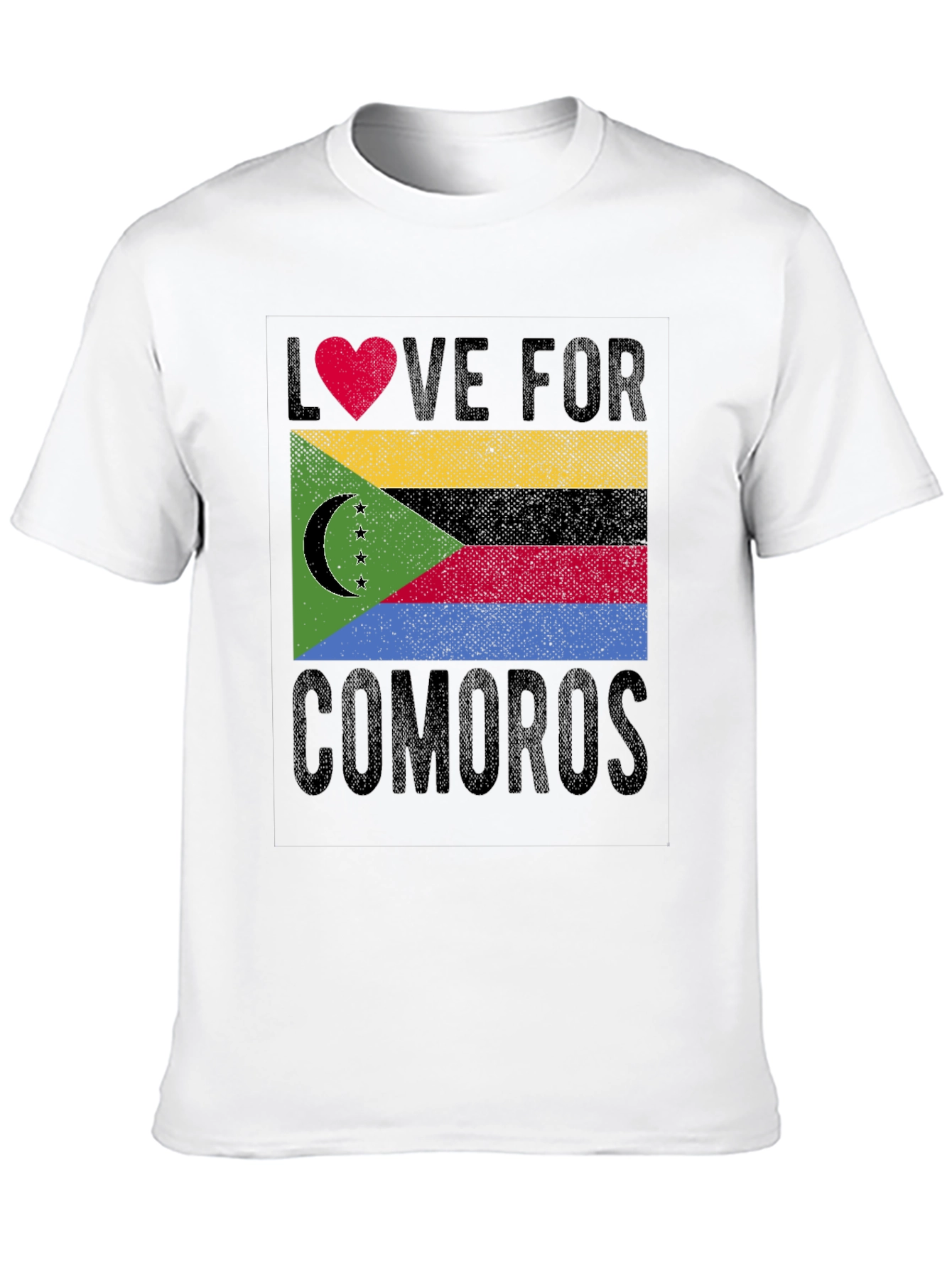 Comoros Flag Heart Love Graphic T-Shirt