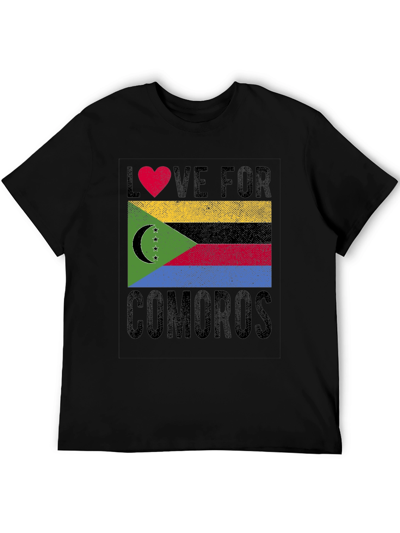 Comoros Flag Heart Love Graphic T-Shirt