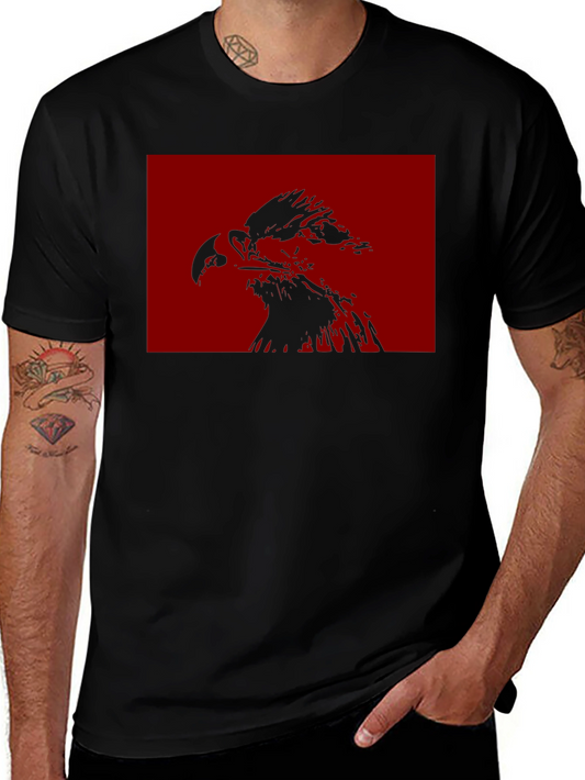 Eagle Graphic Tee - Black Cotton Blend Casual Wear