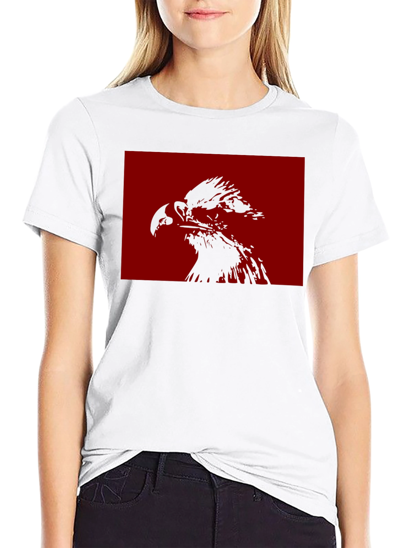 Eagle Graphic Tee - Black Cotton Blend Casual Wear