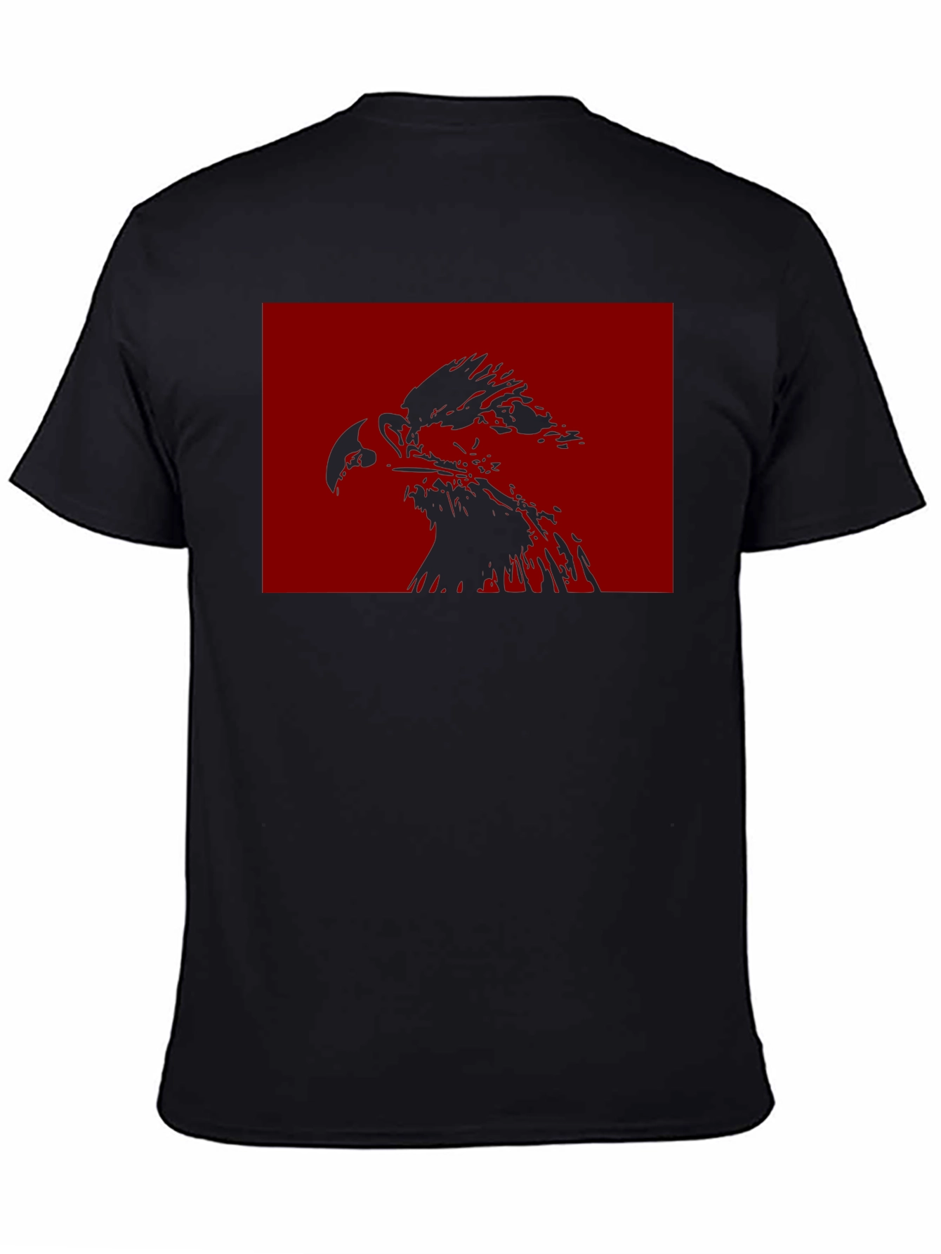 Eagle Graphic Tee - Black Cotton Blend Casual Wear