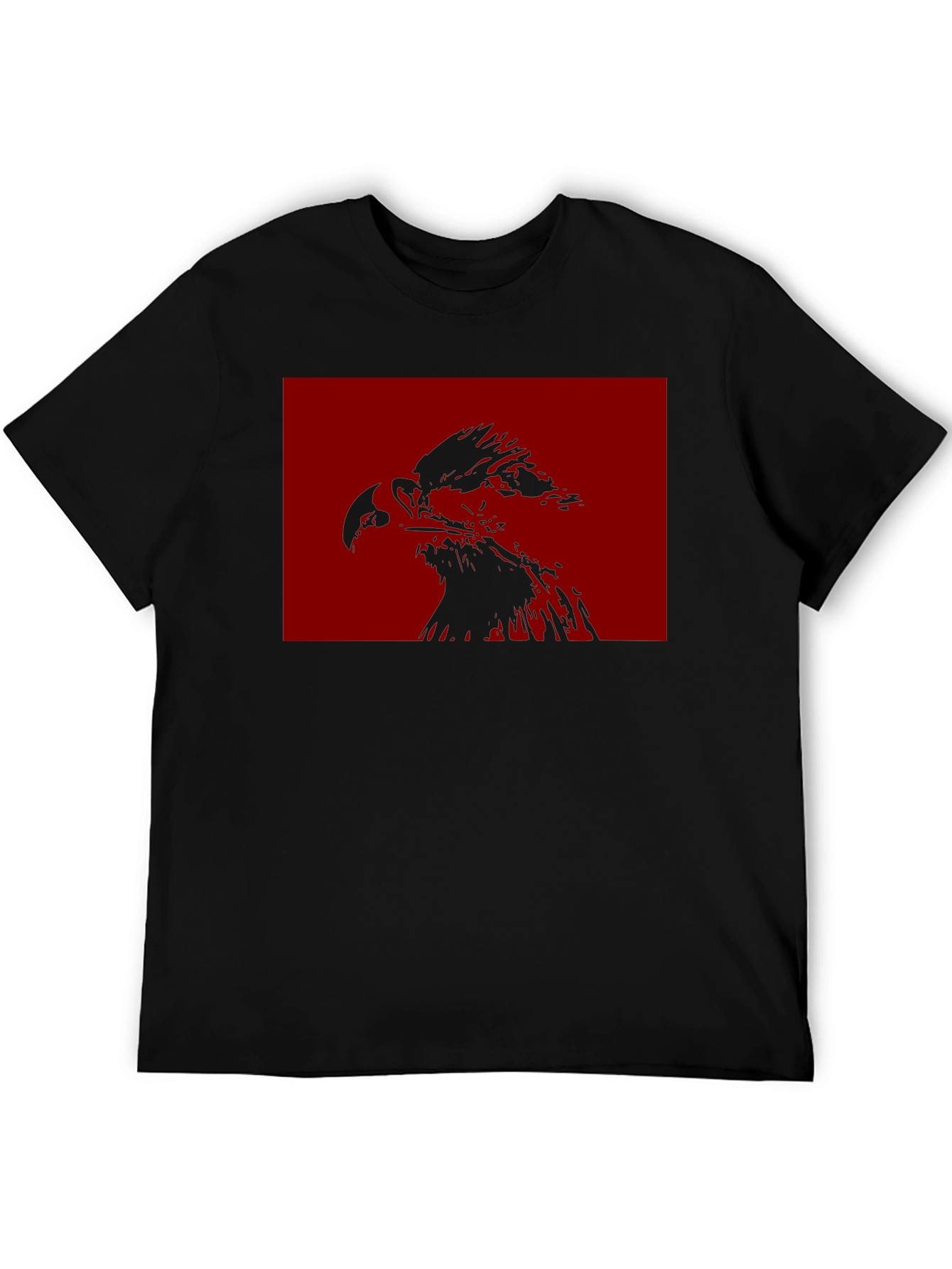 Eagle Graphic Tee - Black Cotton Blend Casual Wear