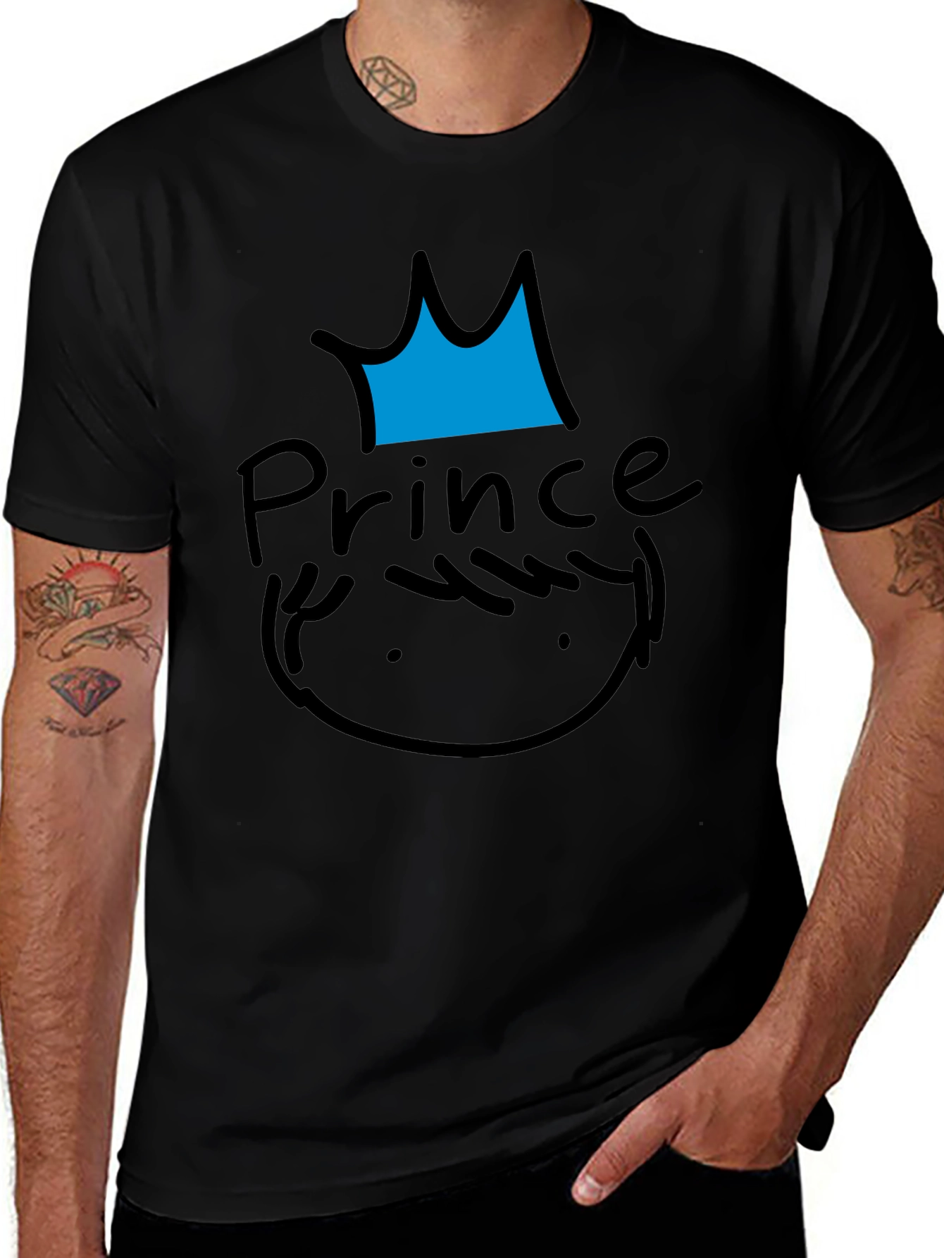 Prince Graphic Tee - Black Casual T-Shirt