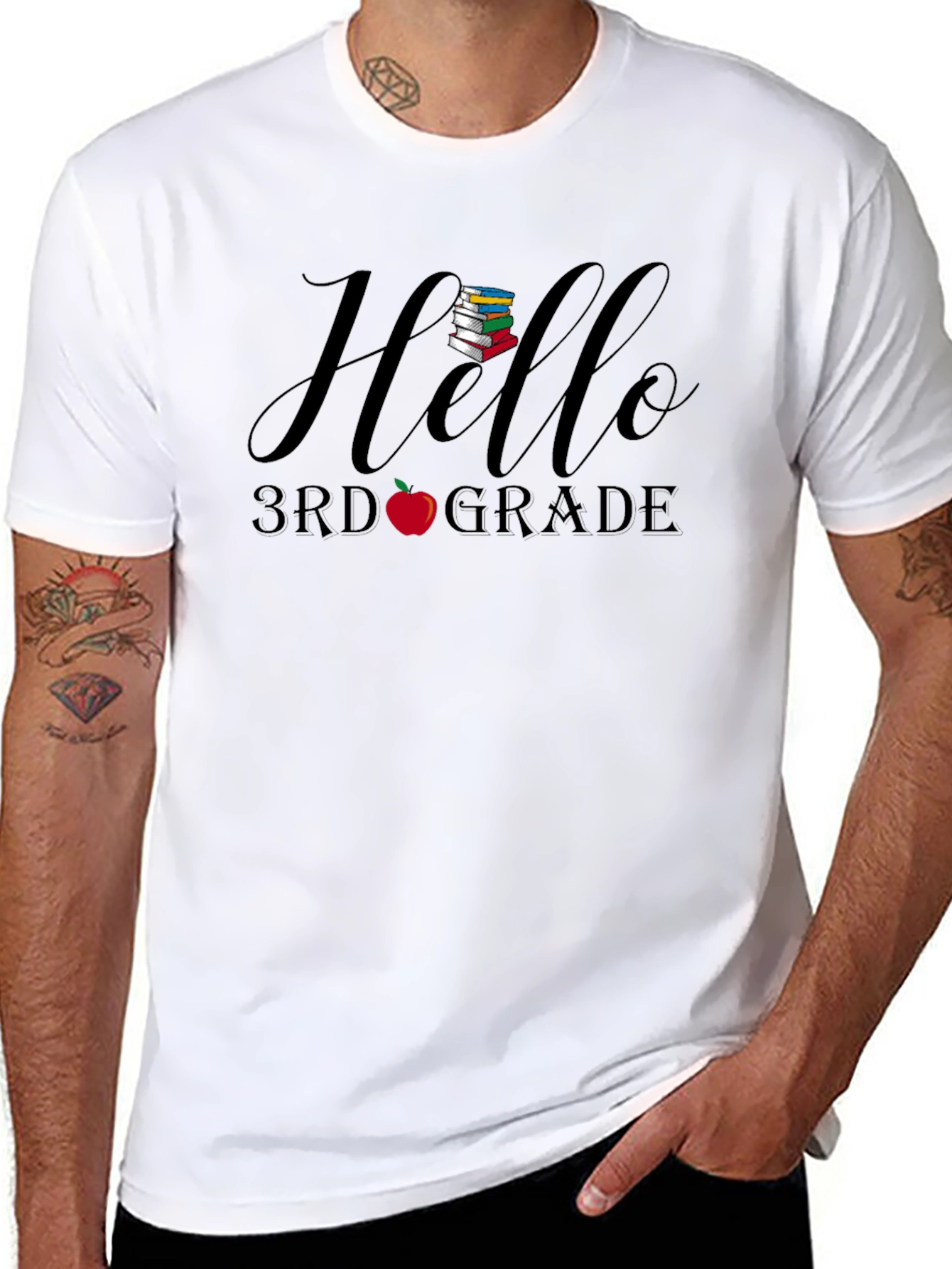 Hello 3rd Grade Black T-Shirt