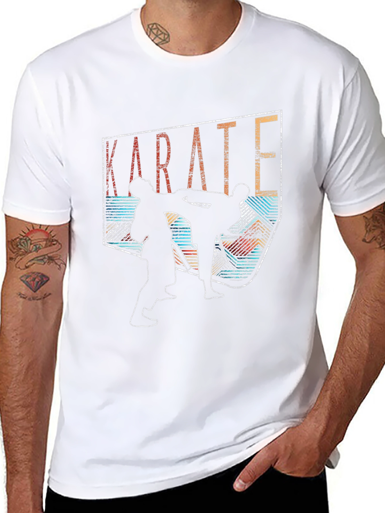 Karate Silhouette Graphic Tee - Martial Arts T-Shirt