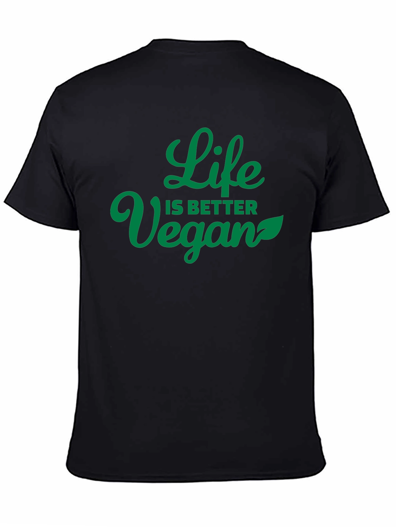 Vegan Life T-Shirt - Black Casual Tee