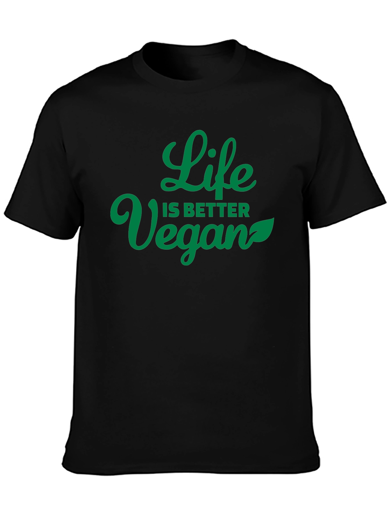 Vegan Life T-Shirt - Black Casual Tee