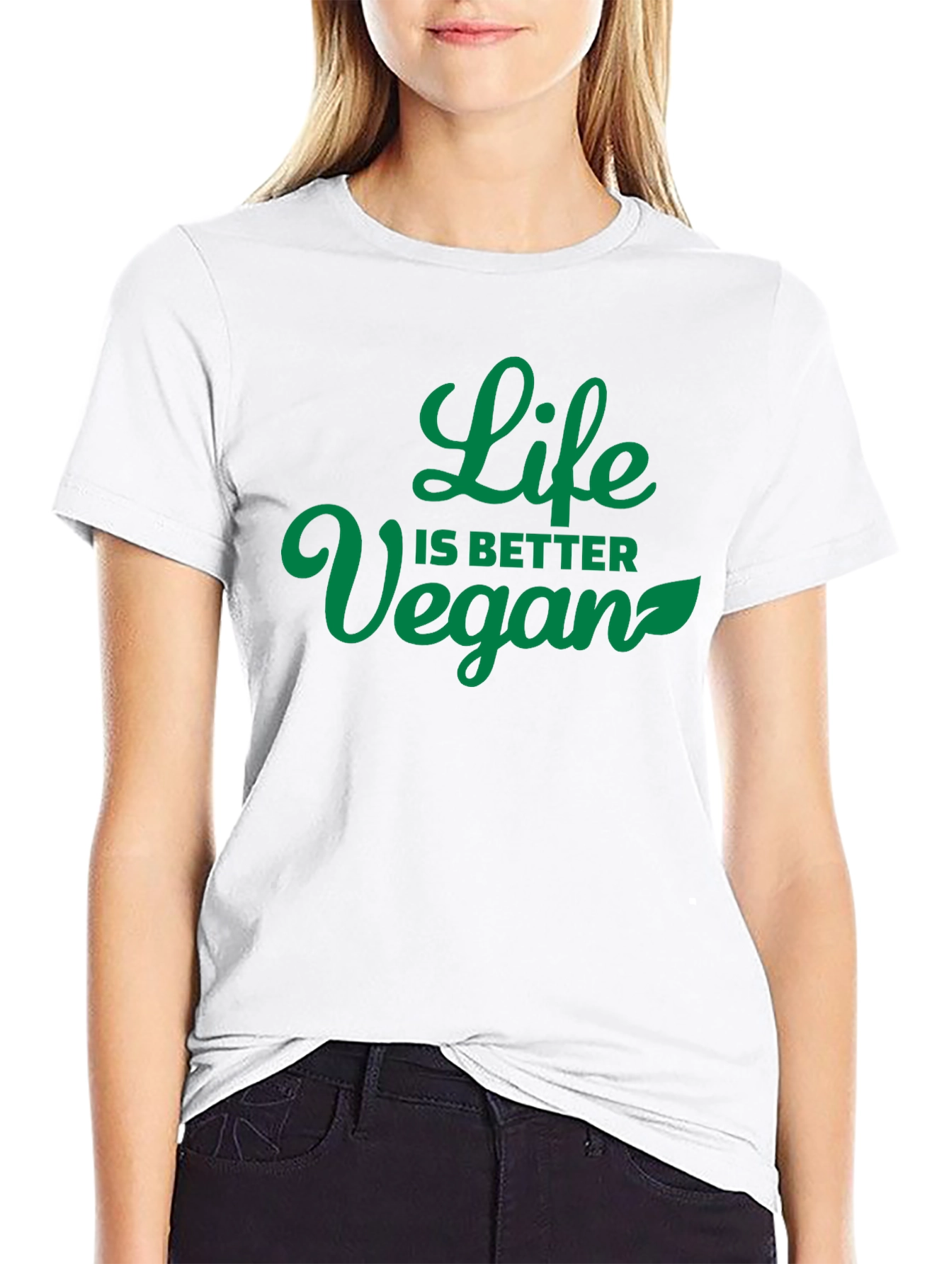 Vegan Life T-Shirt - Black Casual Tee