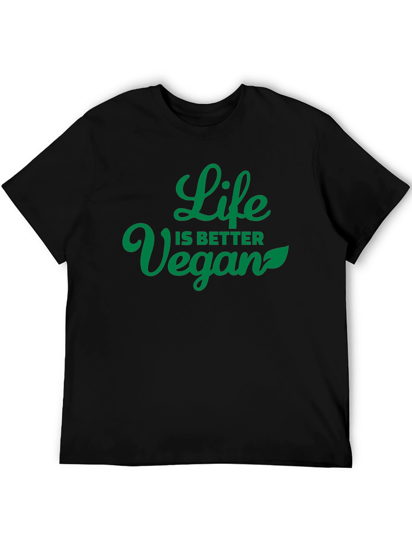 Vegan Life T-Shirt - Black Casual Tee