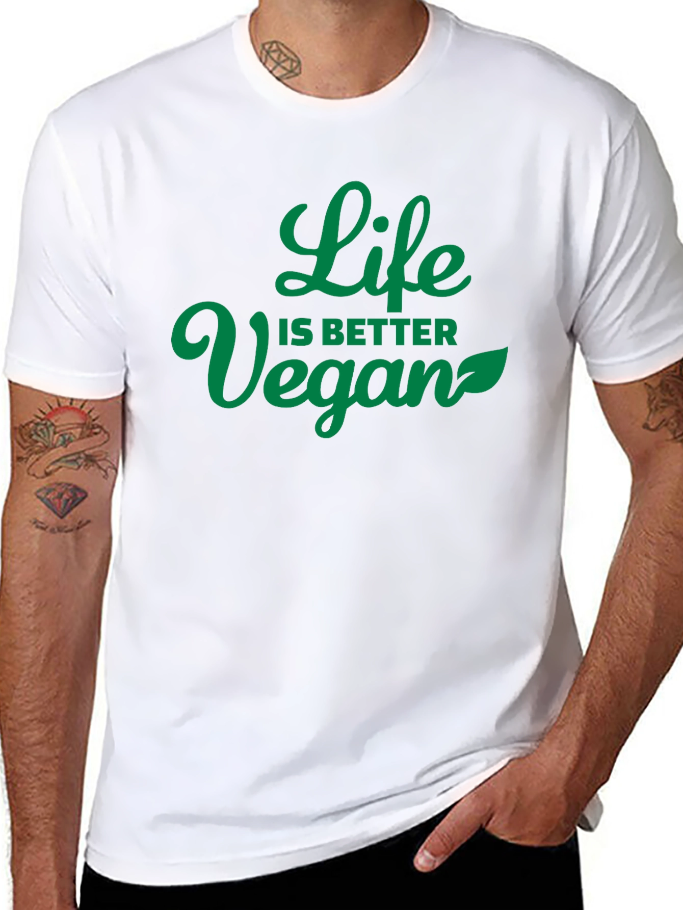 Vegan Life T-Shirt - Black Casual Tee