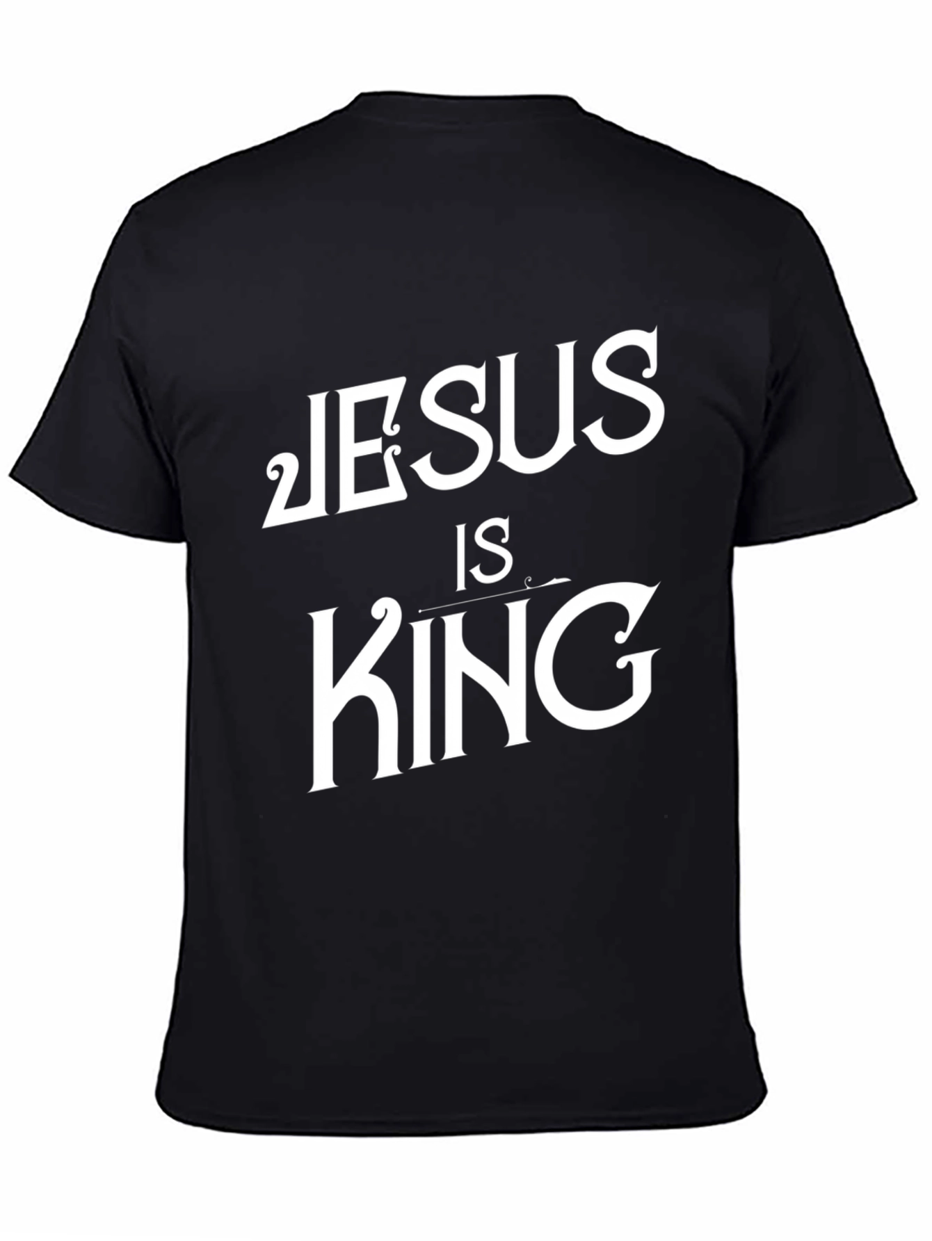 Jesus is King Graphic Tee - Black Cotton T-Shirt