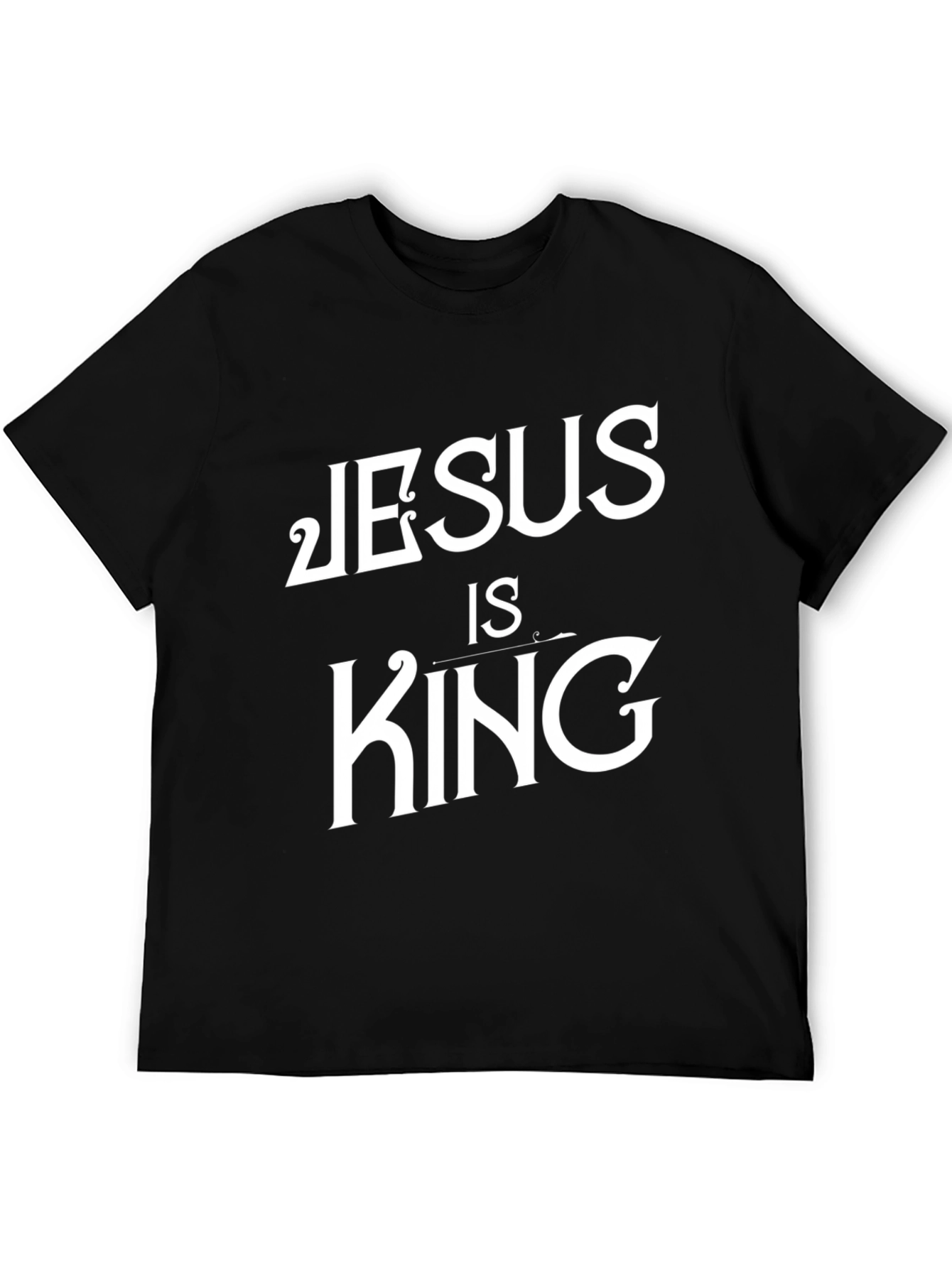 Jesus is King Graphic Tee - Black Cotton T-Shirt