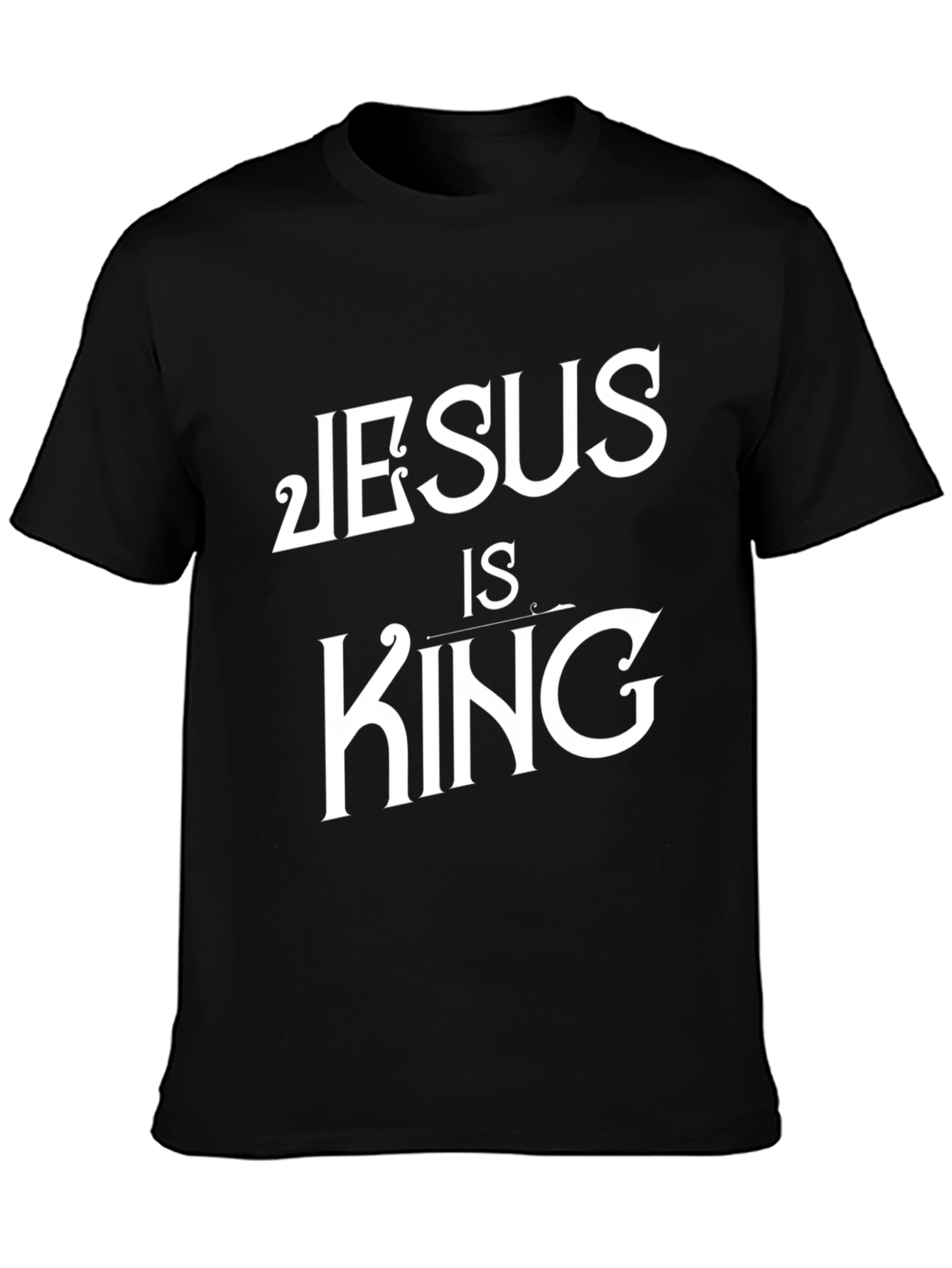 Jesus is King Graphic Tee - Black Cotton T-Shirt