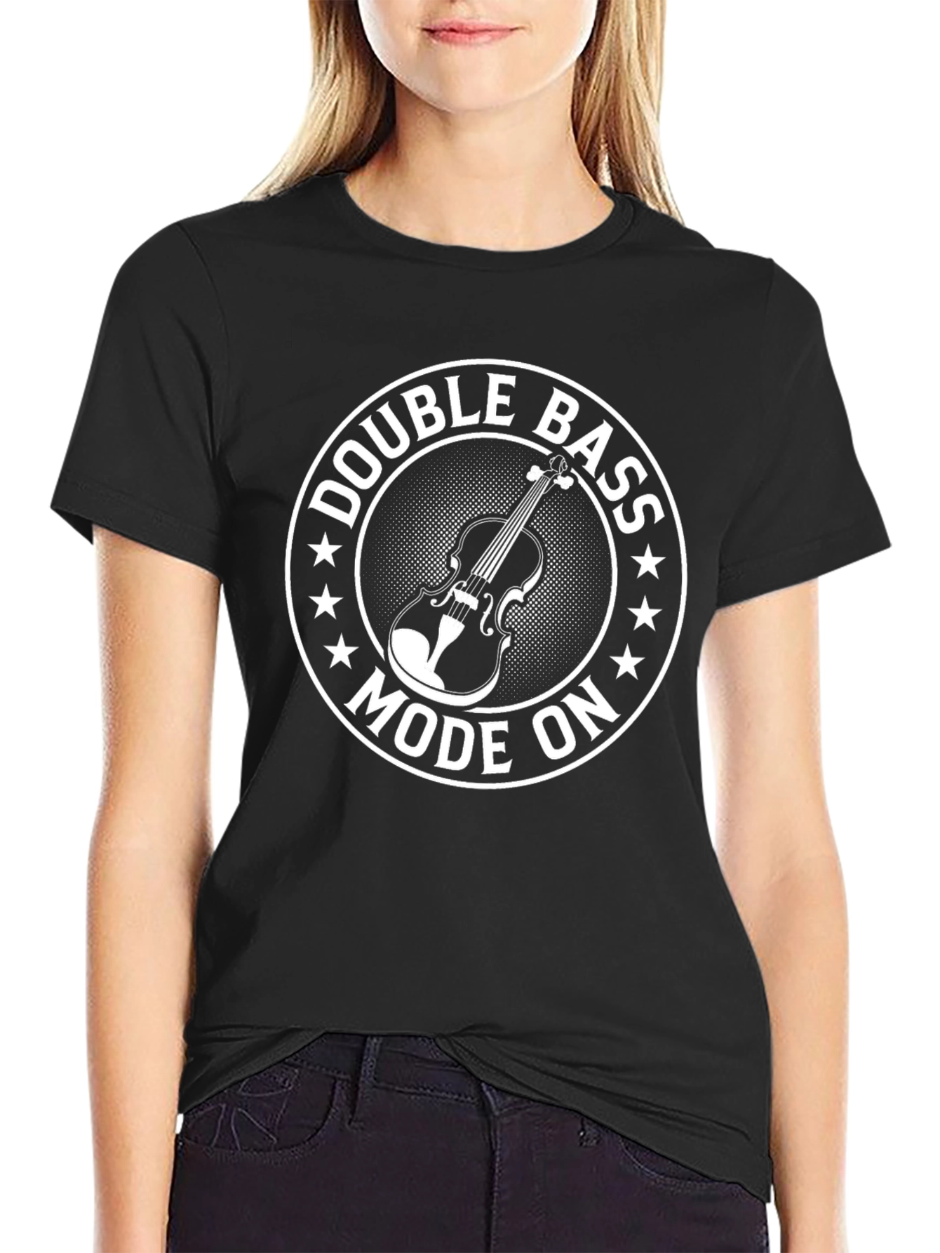 Double Bass Mode On T-Shirt Music Lover Tee
