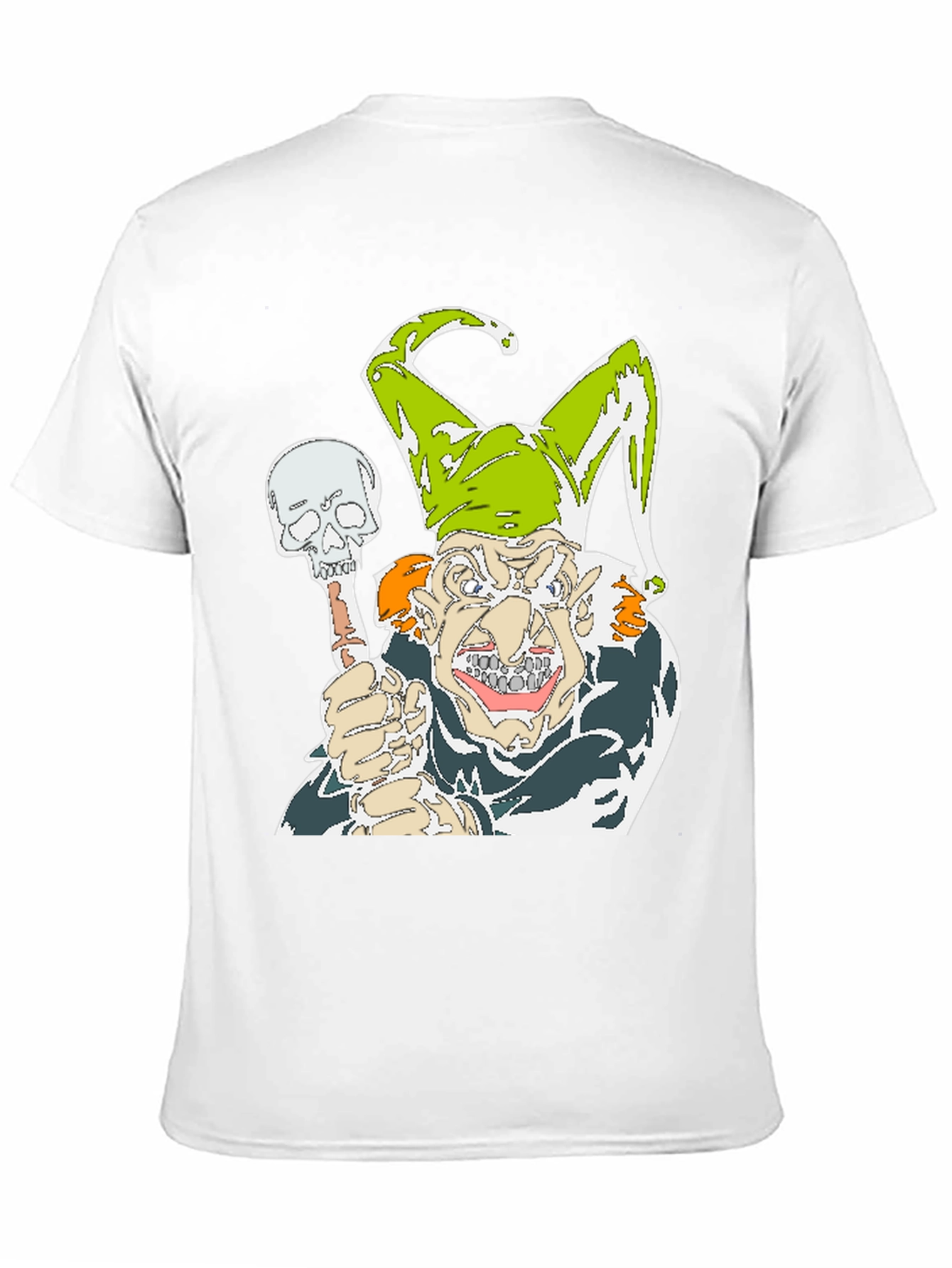 Mens Black Jester Skull Graphic T-Shirt