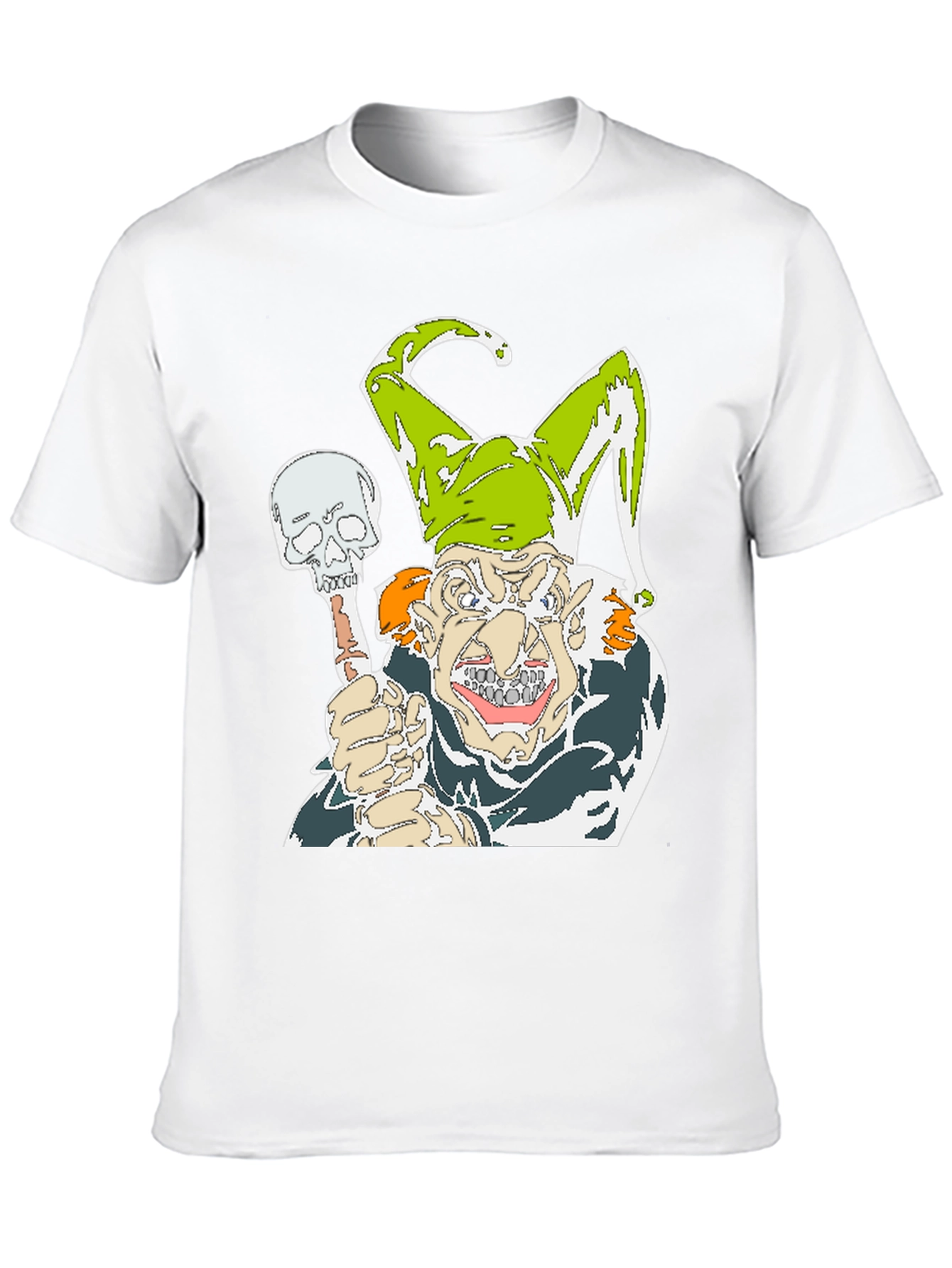 Mens Black Jester Skull Graphic T-Shirt