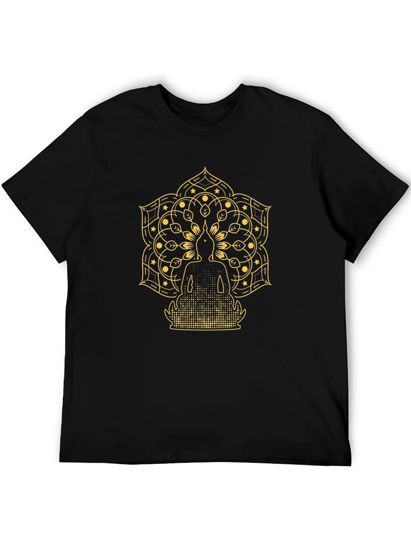 Buddha Mandala Graphic Tee - Spiritual Mens T-Shirt