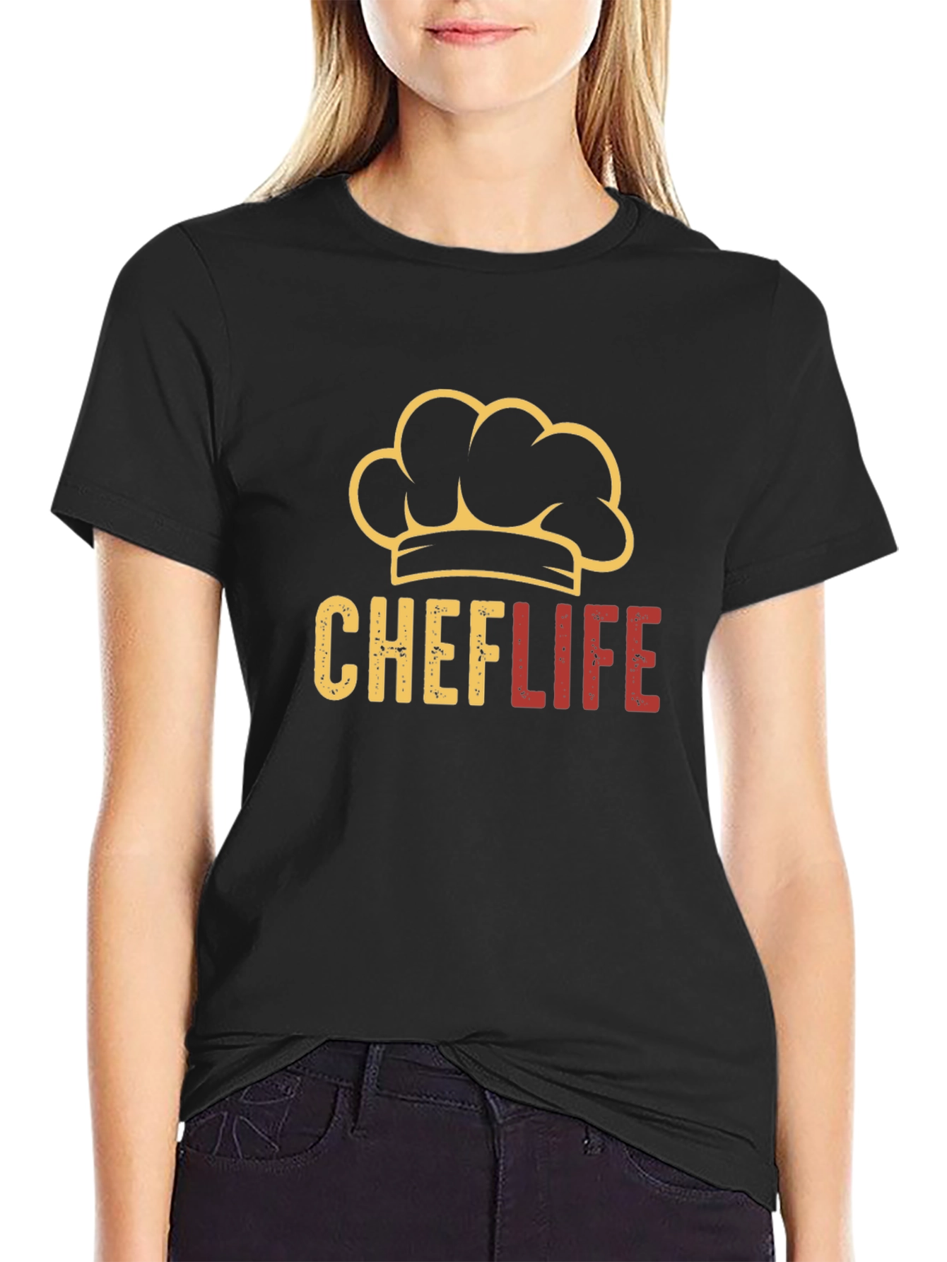 Chef Life T-Shirt - Black Crew Neck
