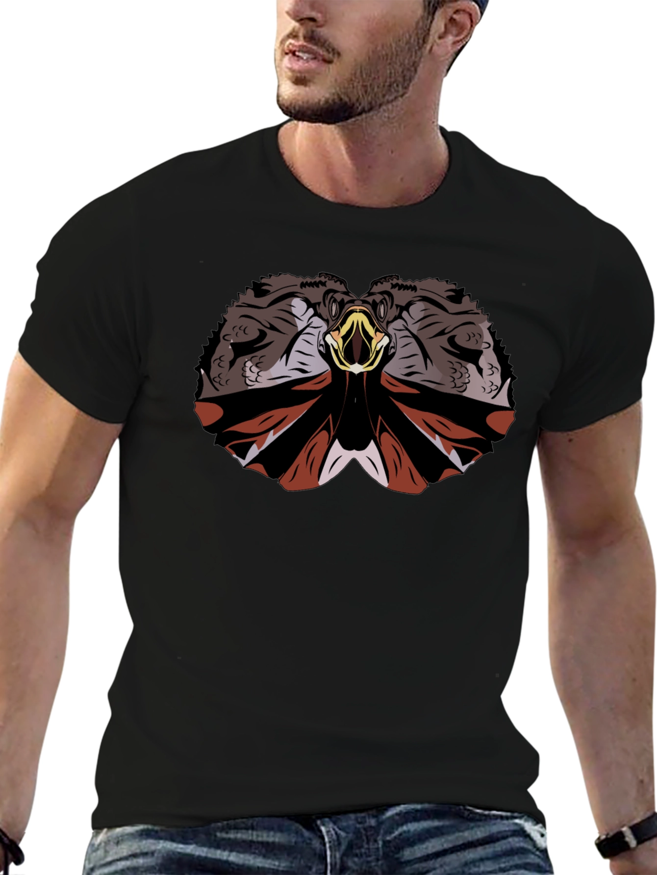 Frilled Lizard Graphic T-Shirt - Black