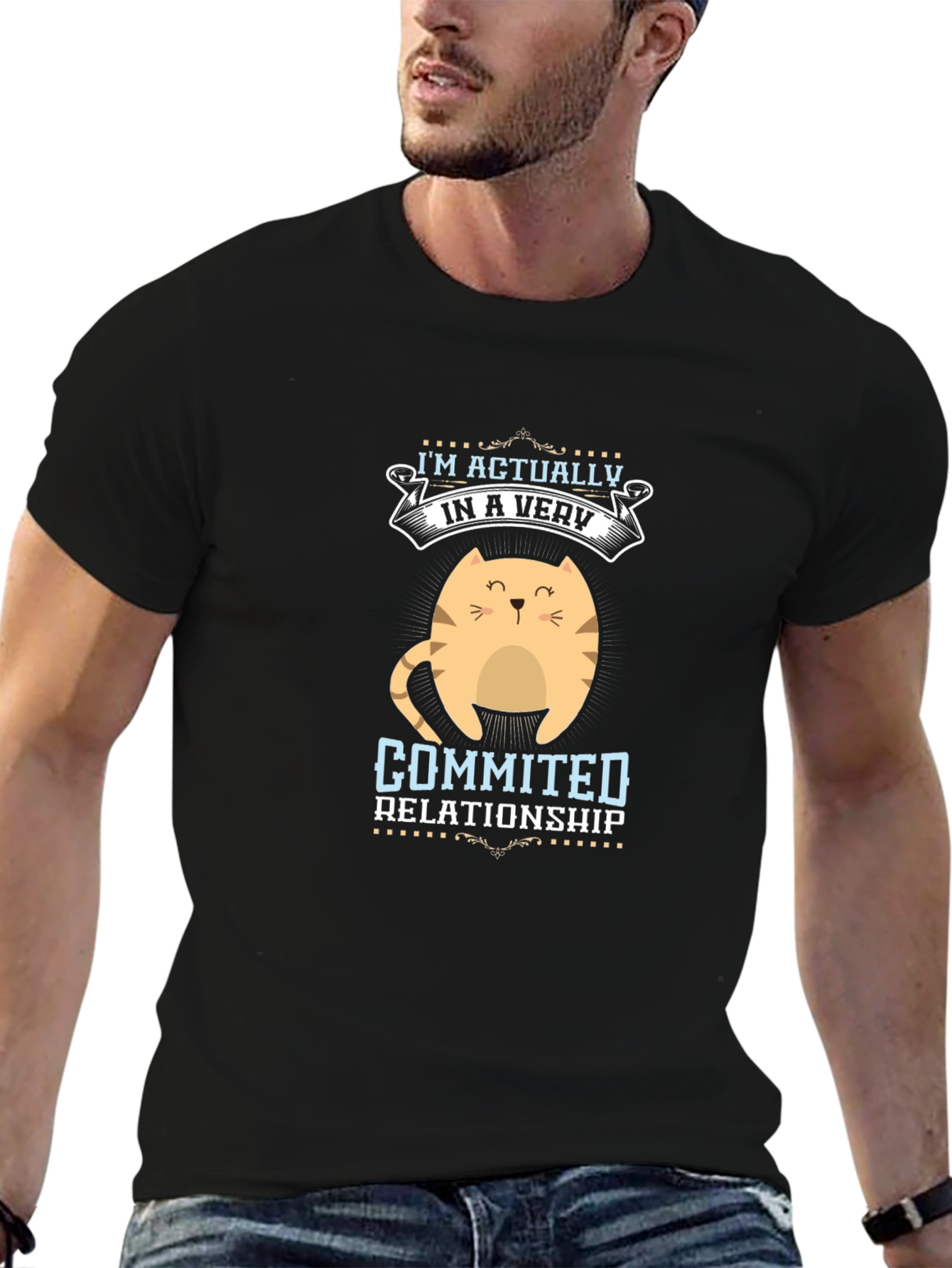 Funny Cat Lover T-Shirt: Committed Relationship