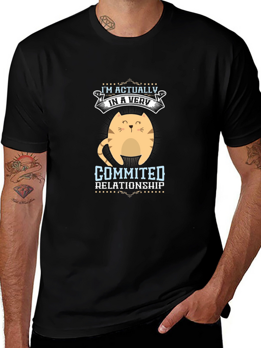Funny Cat Lover T-Shirt: Committed Relationship